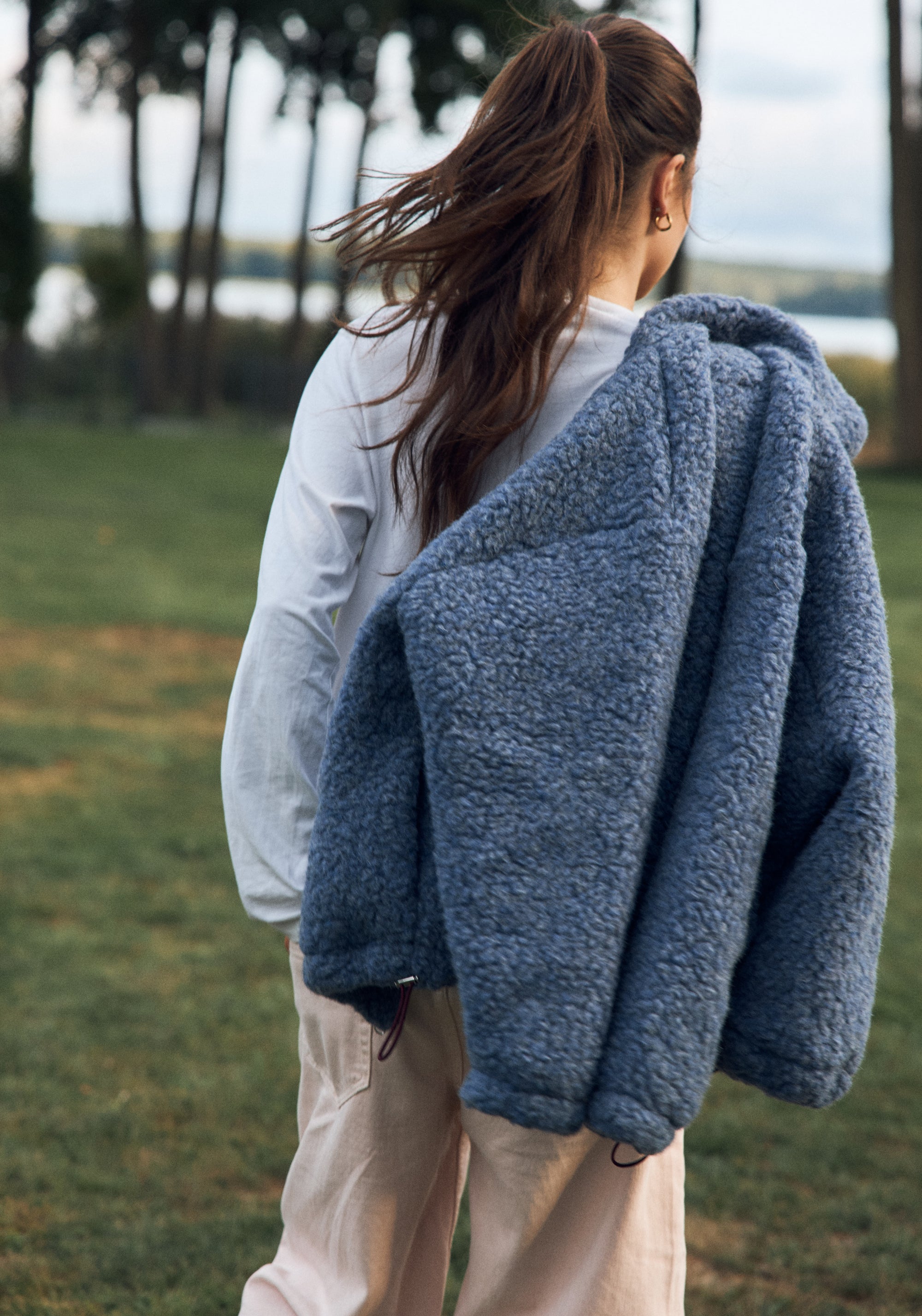 Jachetă bomber oversize fleece din lână merinos - Teddy Baltic