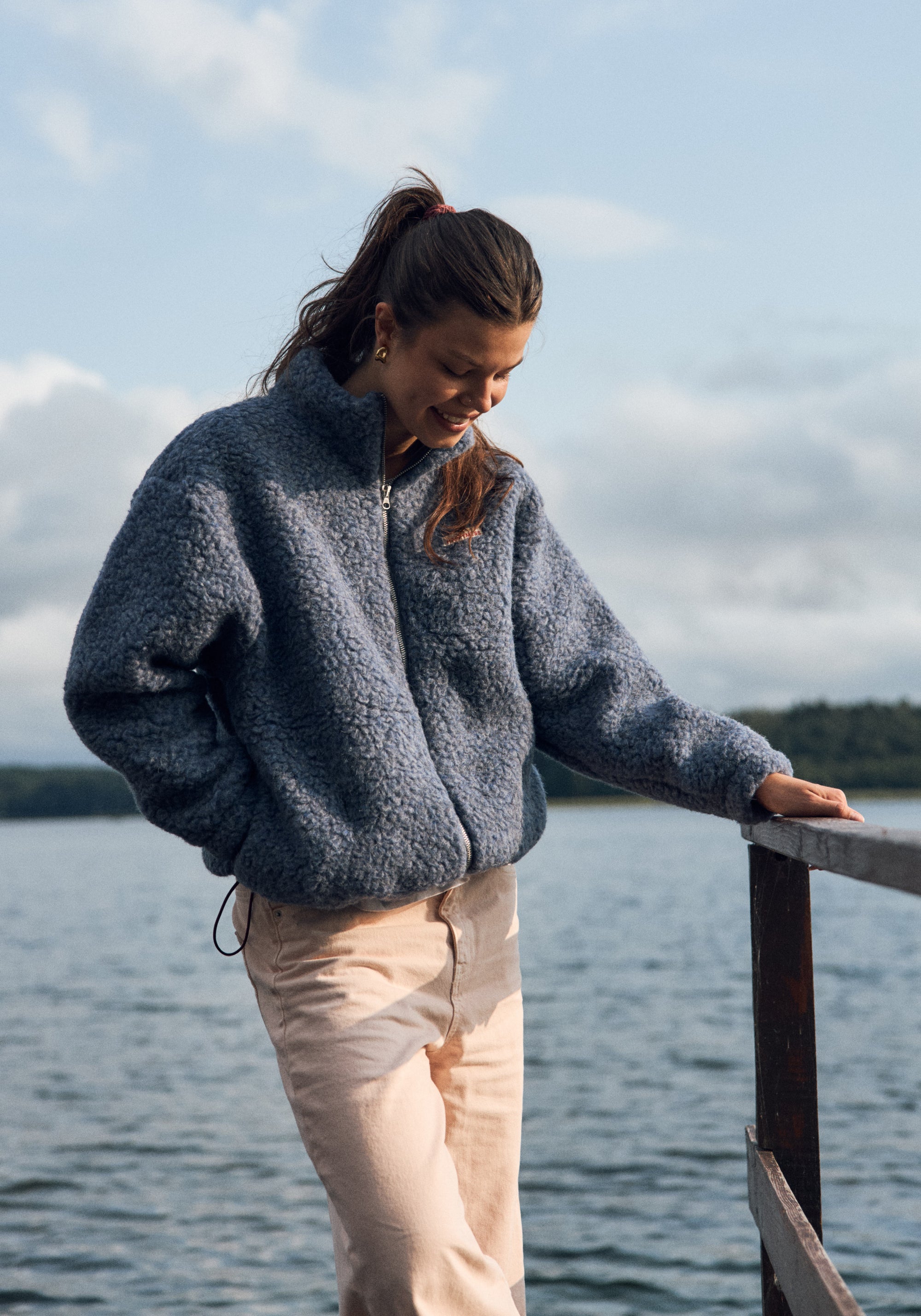 Jachetă bomber oversize fleece din lână merinos - Teddy Baltic