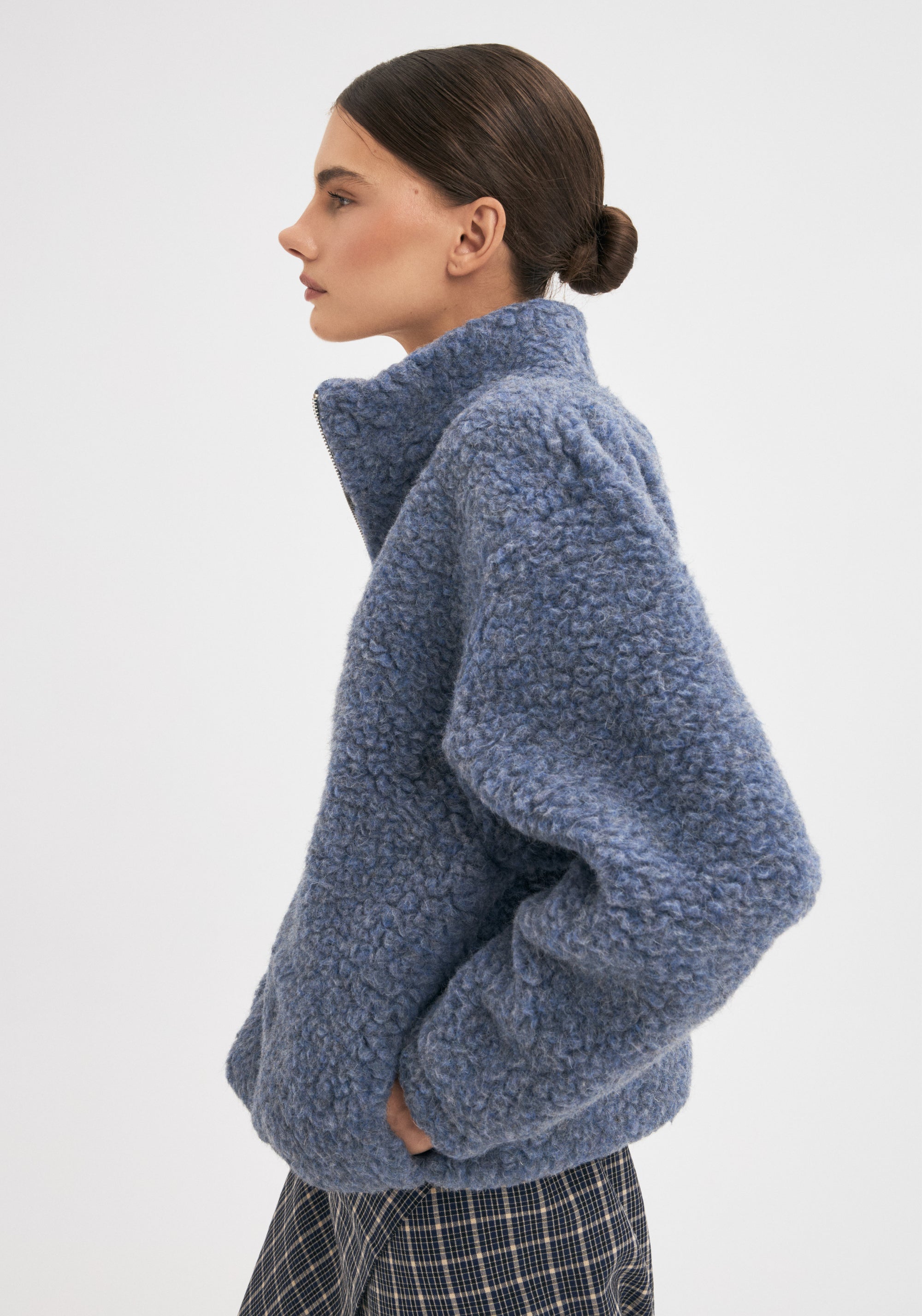 Jachetă bomber oversize fleece din lână merinos - Teddy Baltic