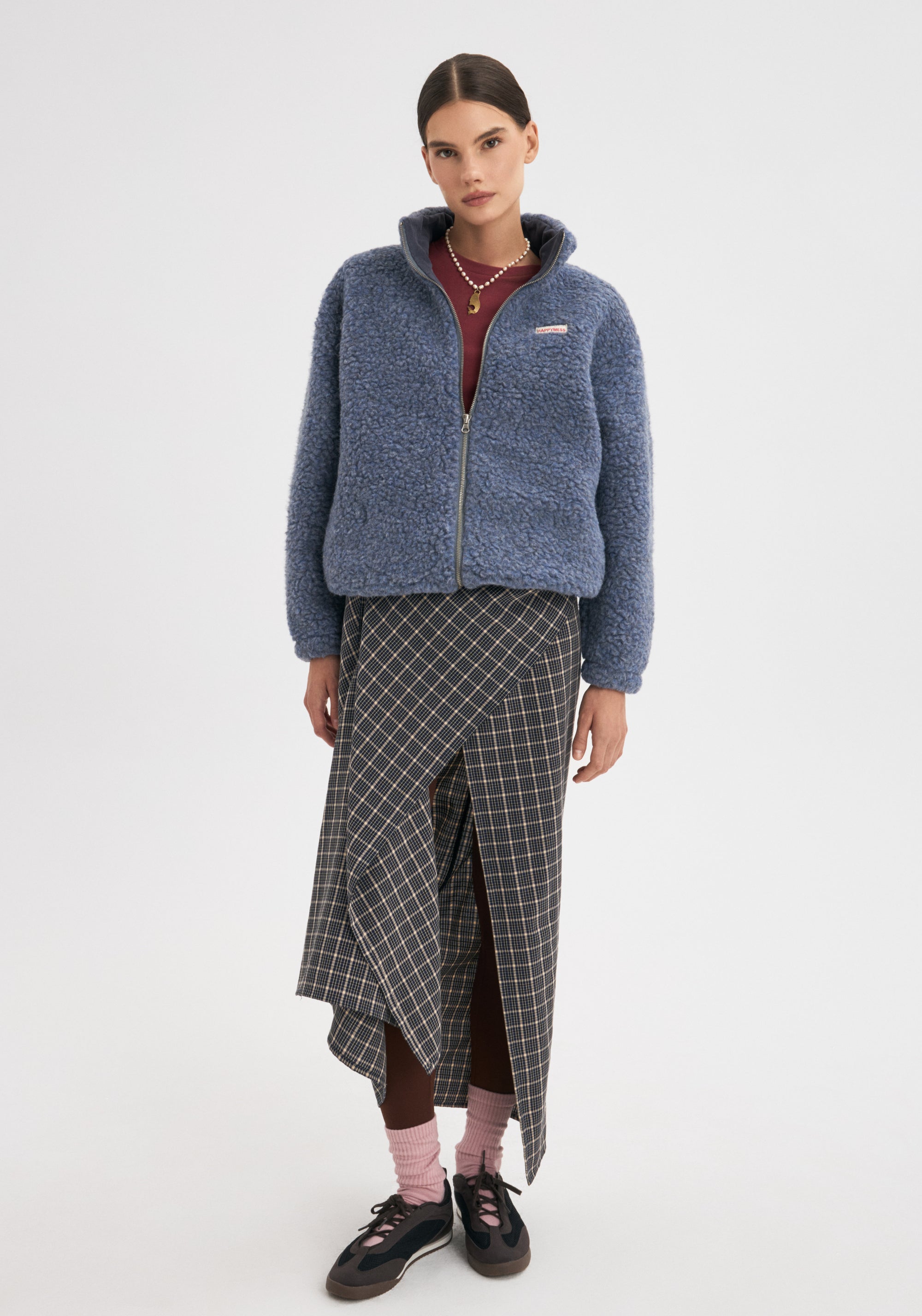 Jachetă bomber oversize fleece din lână merinos - Teddy Baltic