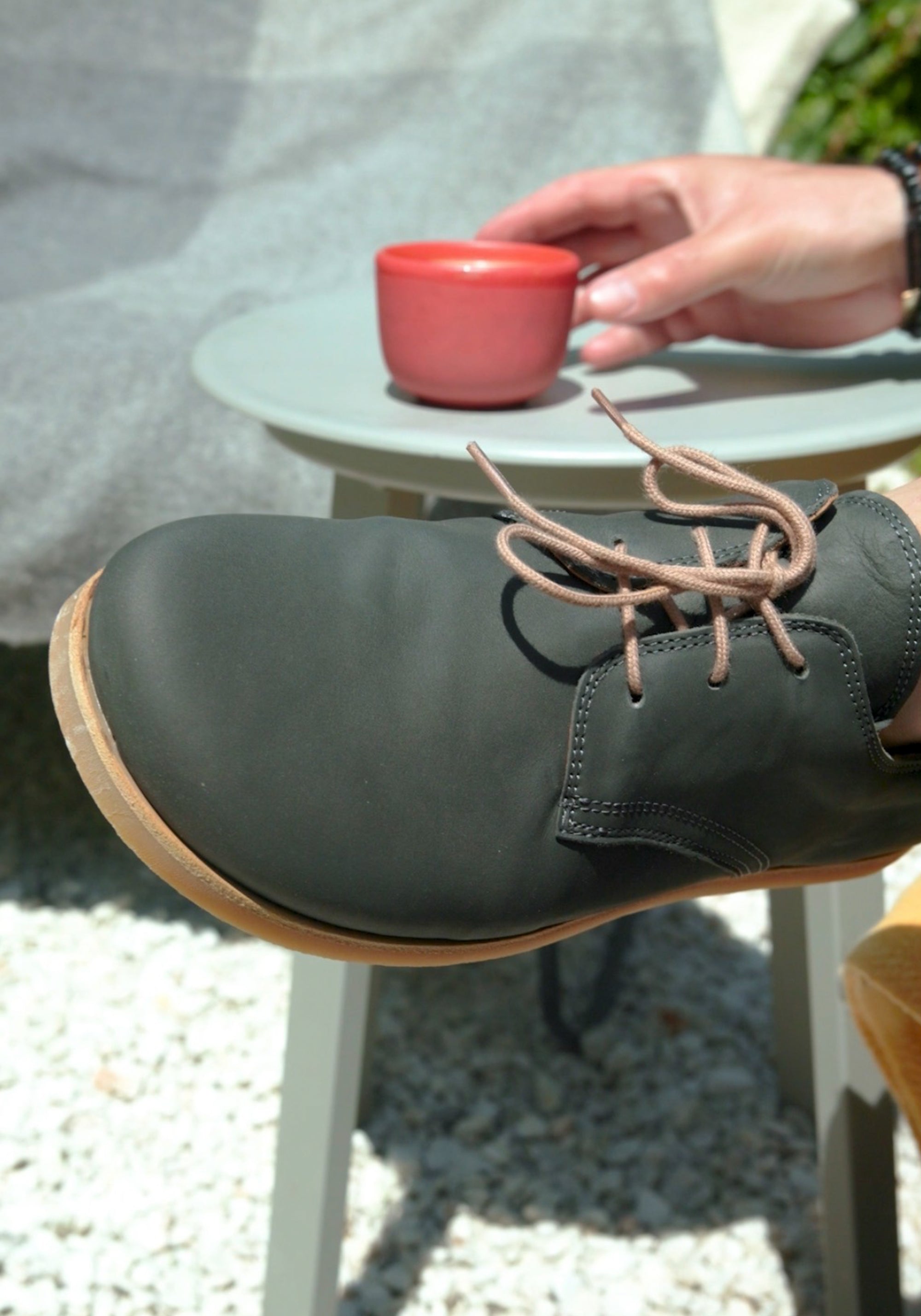 Pantofi Barefoot din piele - Tim Dark Grey
