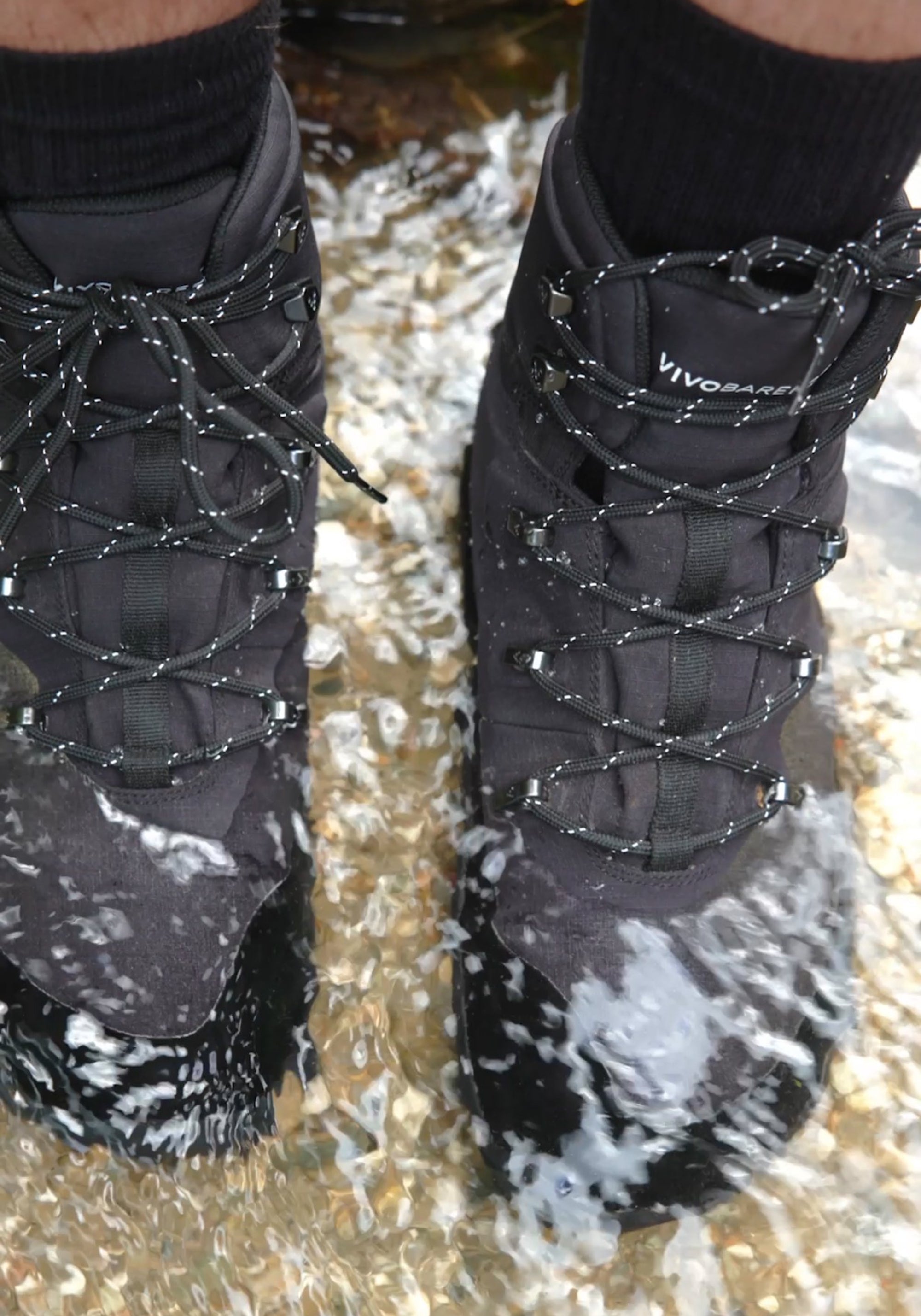 Bocanci drumeție Barefoot impermeabili - Tracker Textile AT II Women Obsidian
