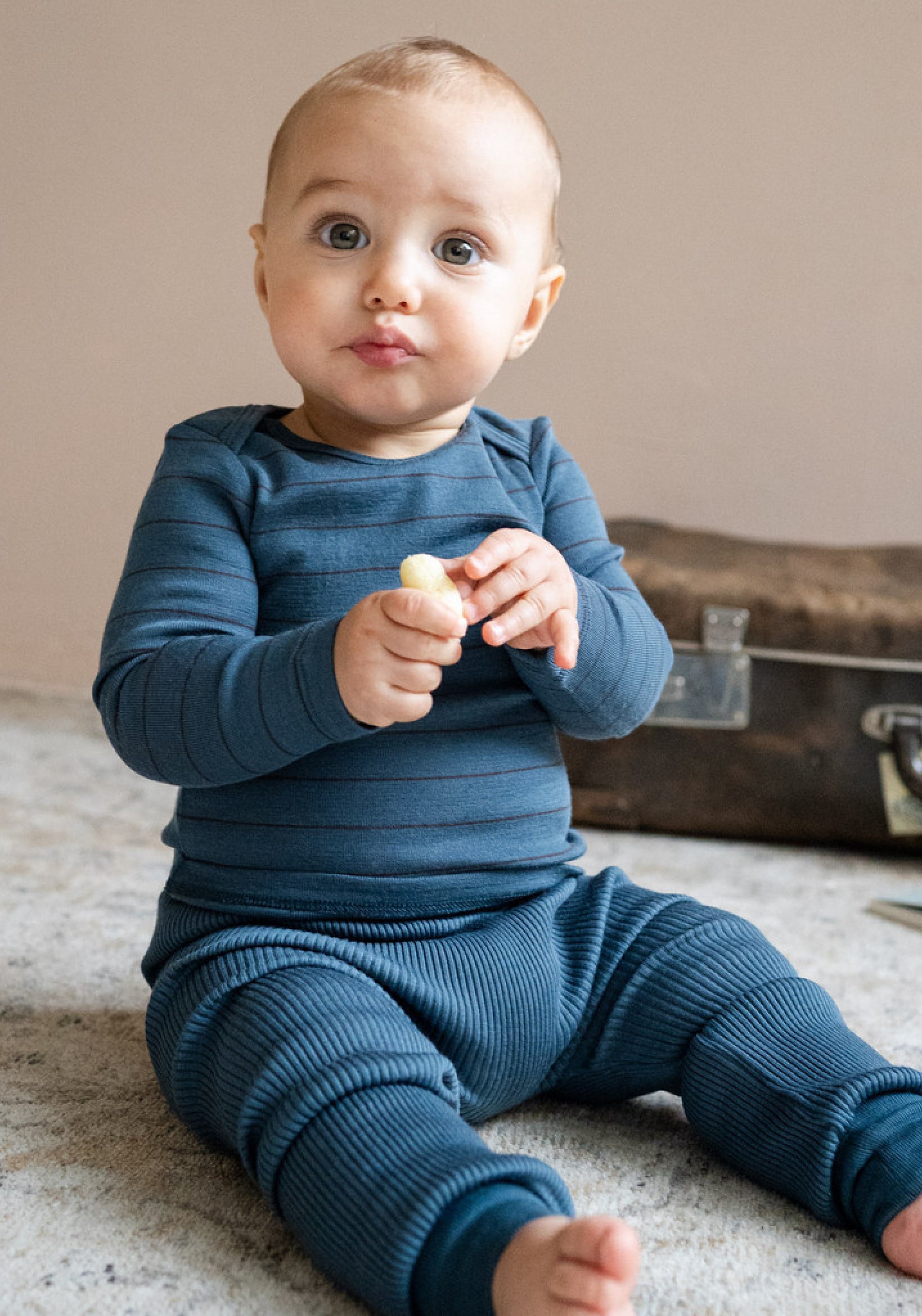 Colanți seamless din lână merinos - Active Surf Blue