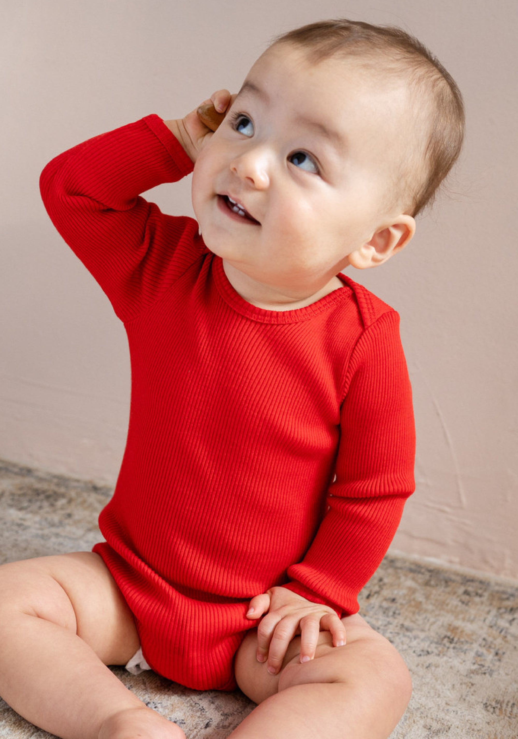 Body seamless din lână merinos - Alaska Red