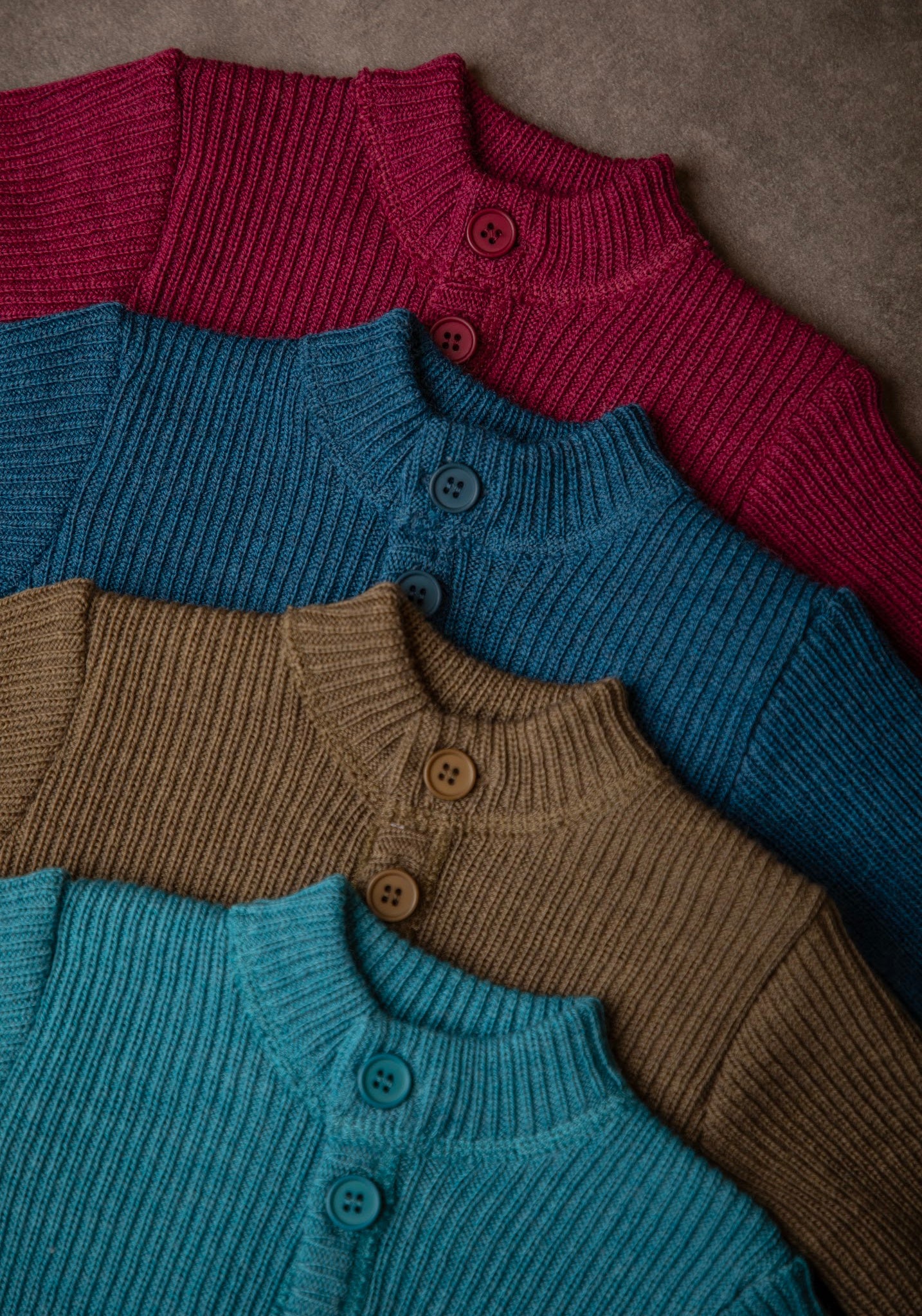 Cardigan din lână merinos - Rib Turquoise
