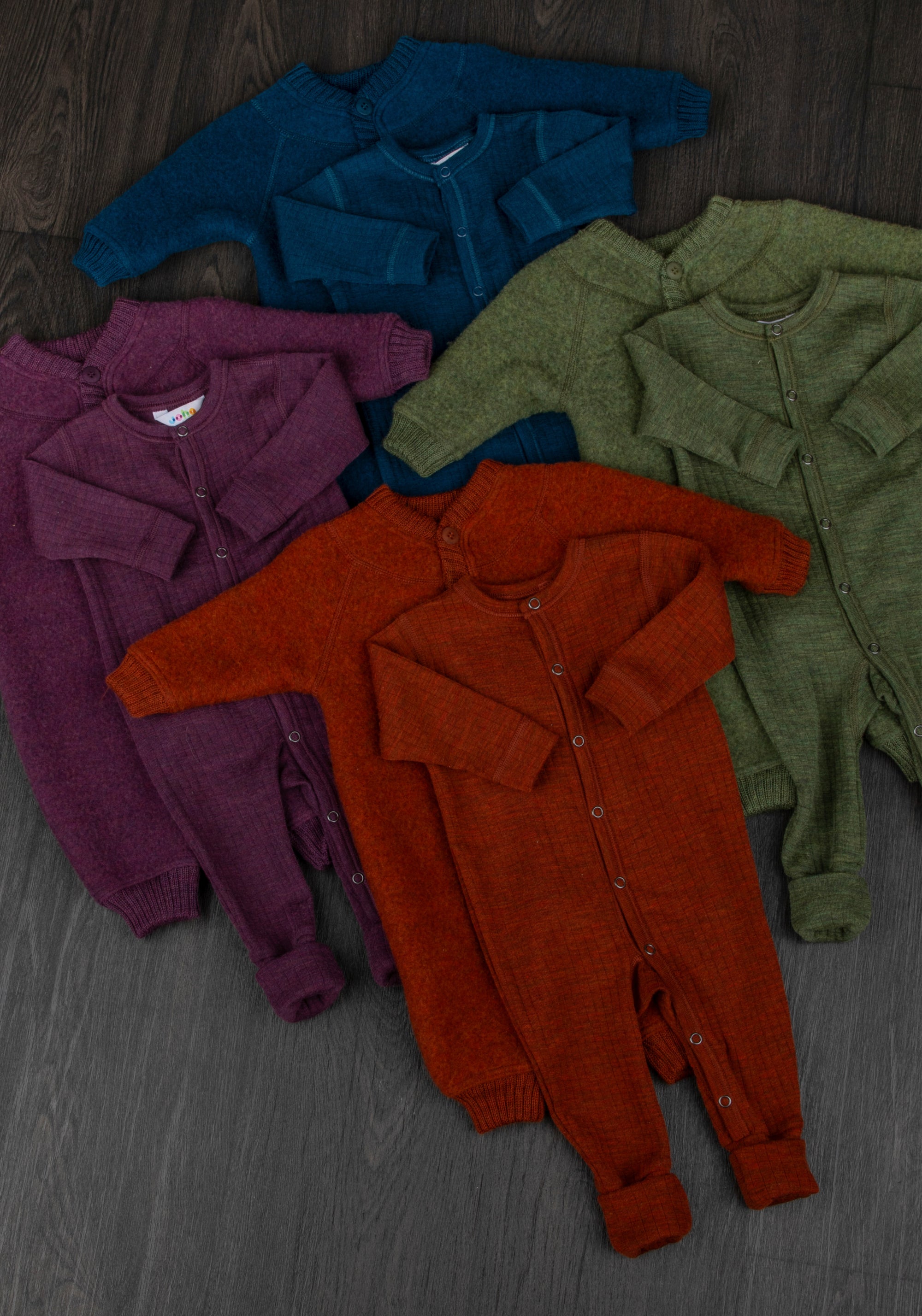 Salopetă cu șosete lână merinos - Basic Dark Olive