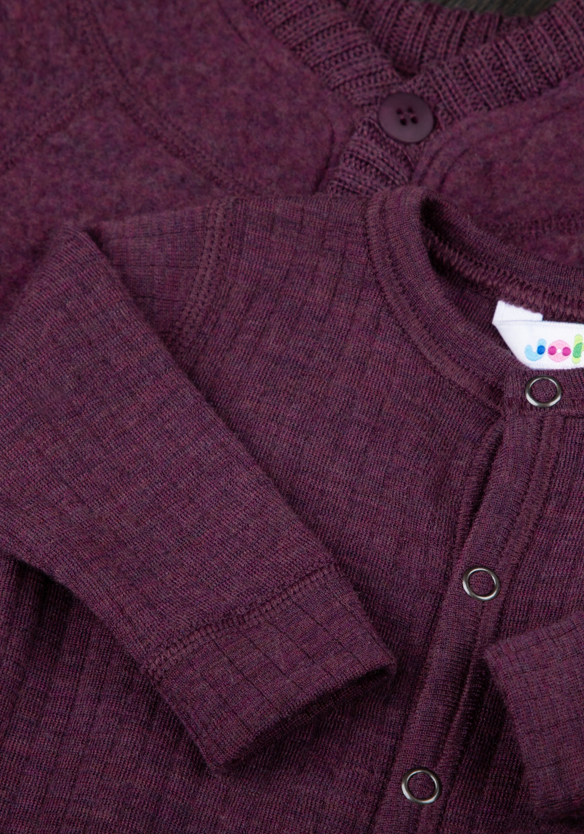 Salopetă cu șosete lână merinos - Basic Plum