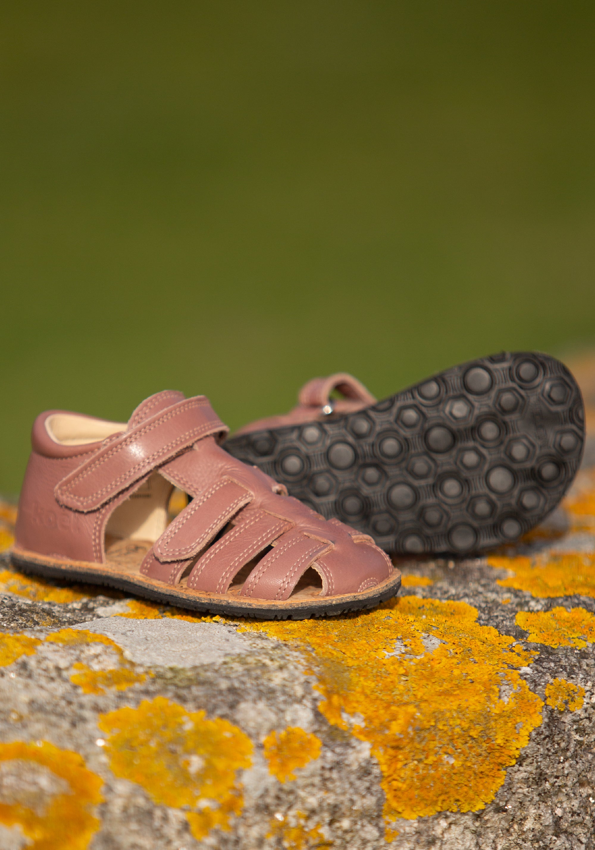 Sandale Barefoot din piele - Arin Old Pink