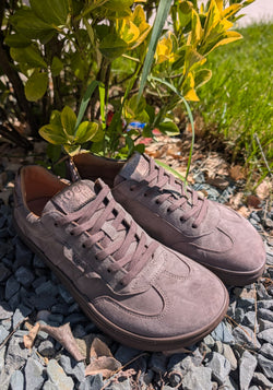 Sneakers Barefoot din piele întoarsă - Helena Dark Taupe