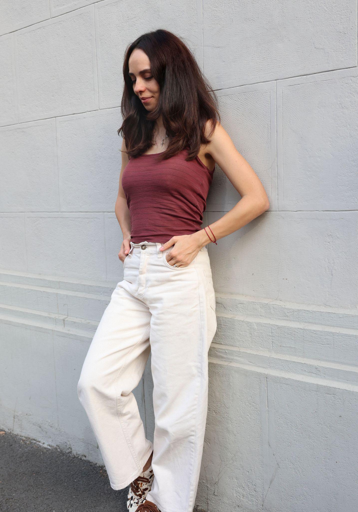 Maiou seamless din lână merinos - Vonic Bordeaux Stripes