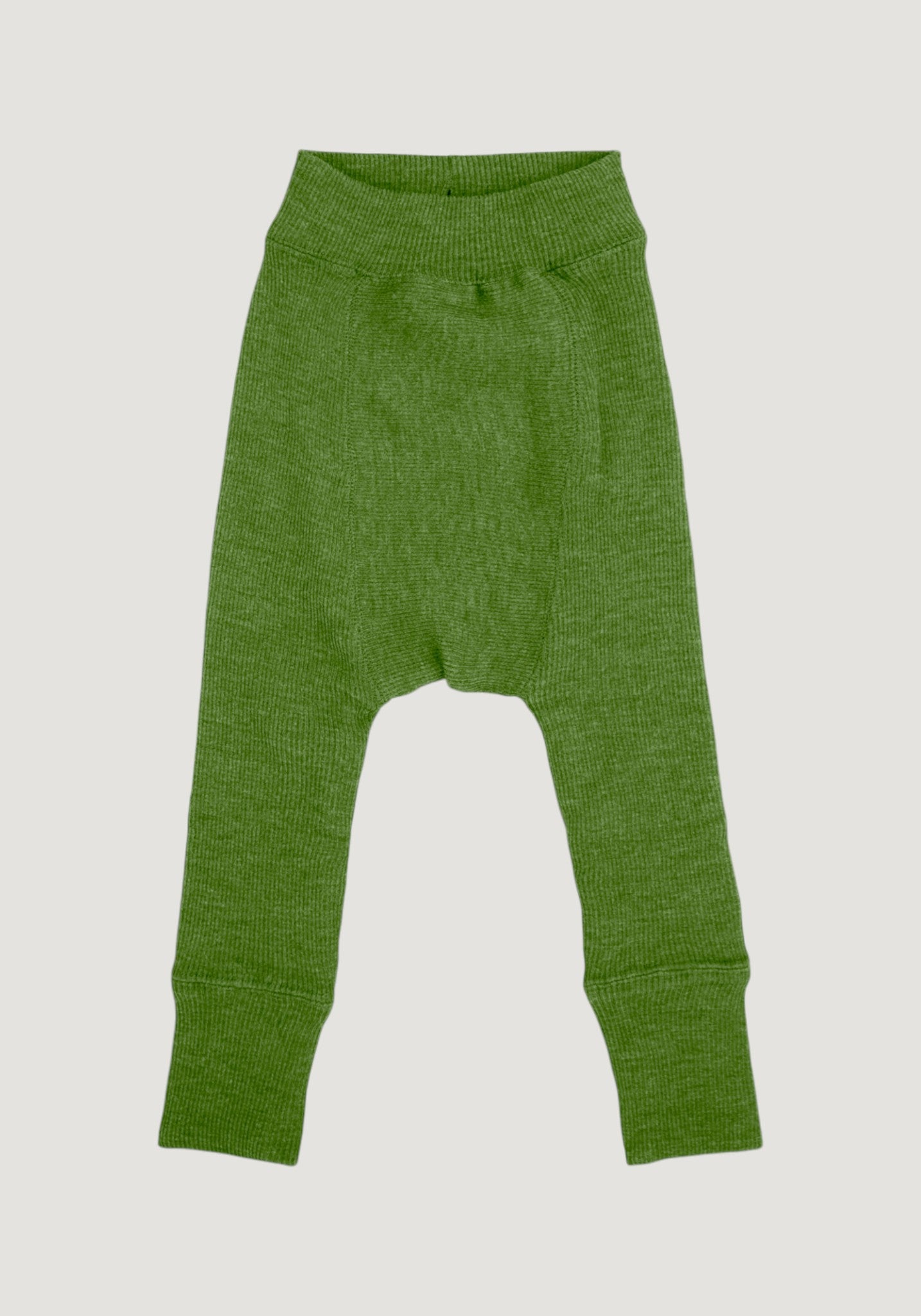 Pantaloni dublați din lână merinos - Garden Moss Green