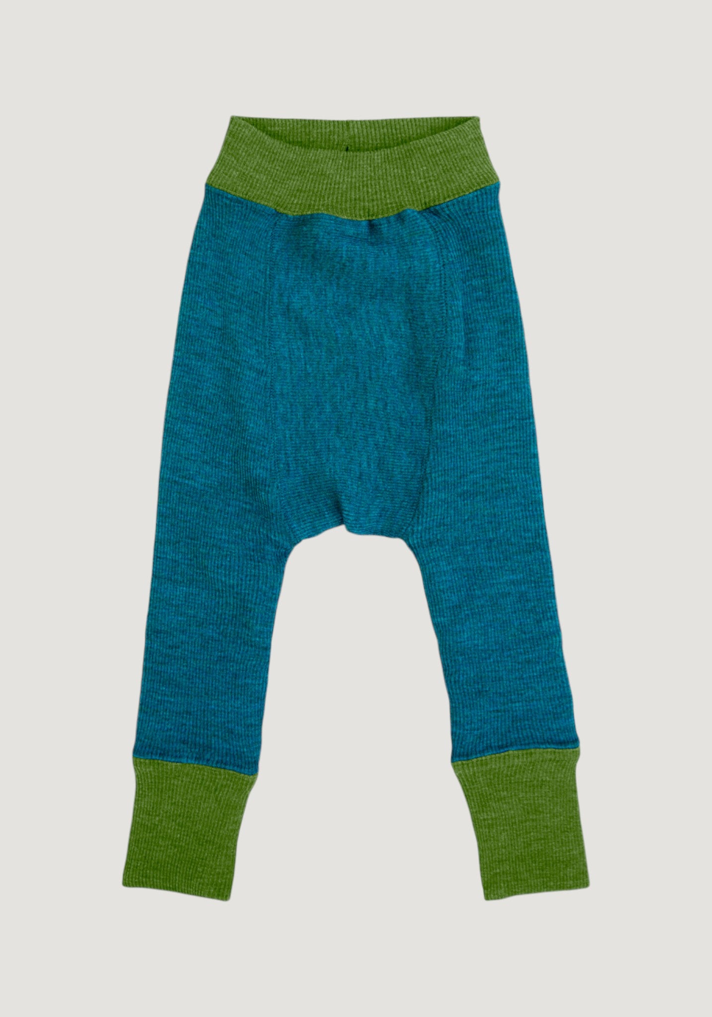 Pantaloni dublați din lână merinos - Garden Moss Green