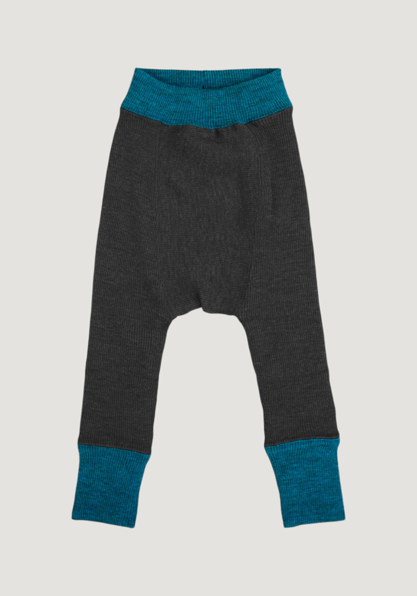 Pantaloni dublați din lână merinos - Seabreeze Teal
