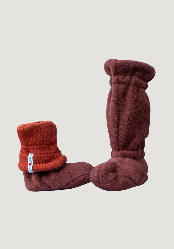 Botoșei înalți din lână merinos - Rich Amber/Dark Rust