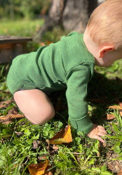 Body/Bluză (2 în 1) lână merinos - Forest Floor Green