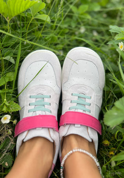 Sneakers Barefoot din piele - Sali White Mint