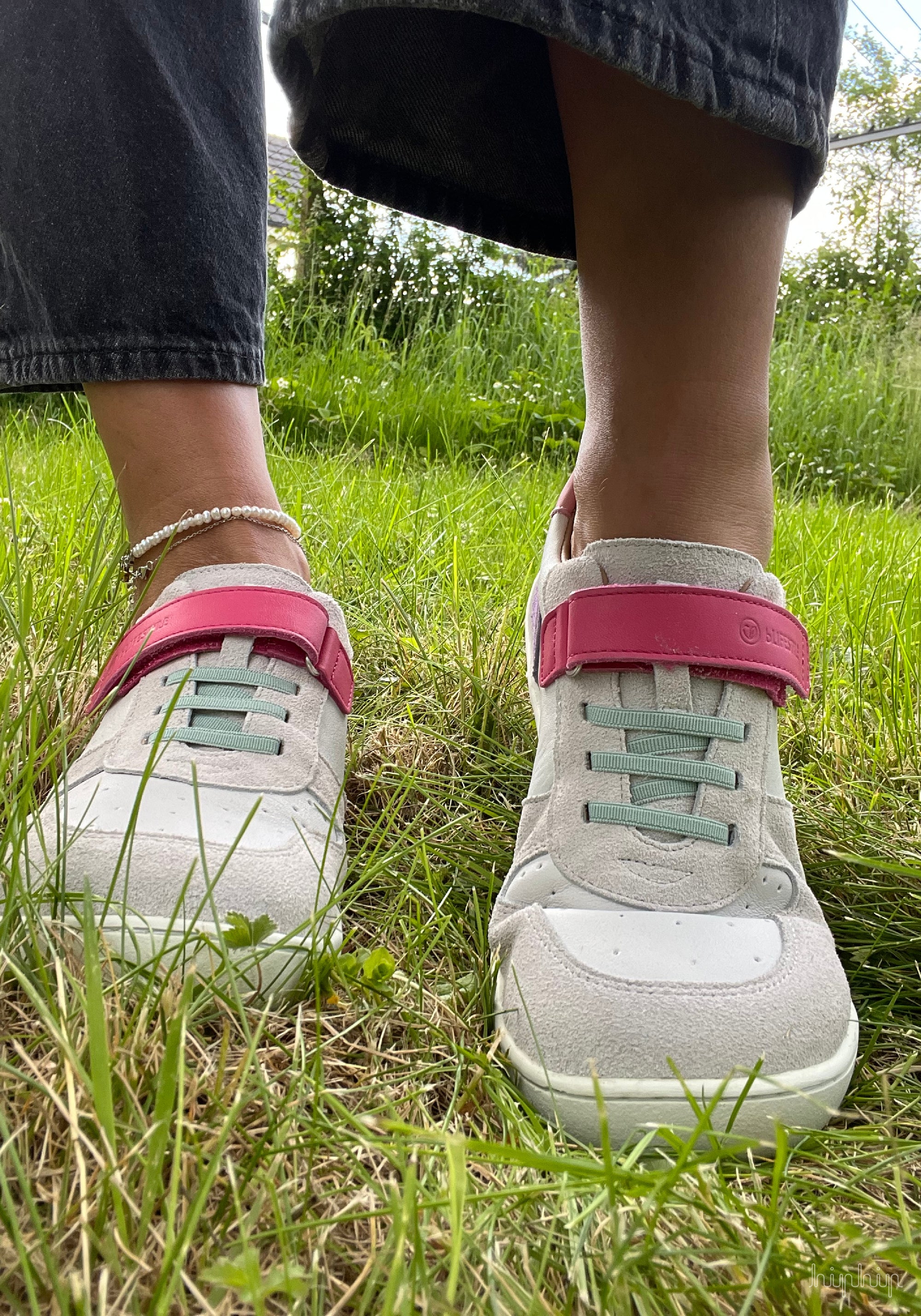 Sneakers Barefoot din piele - Sali White Mint