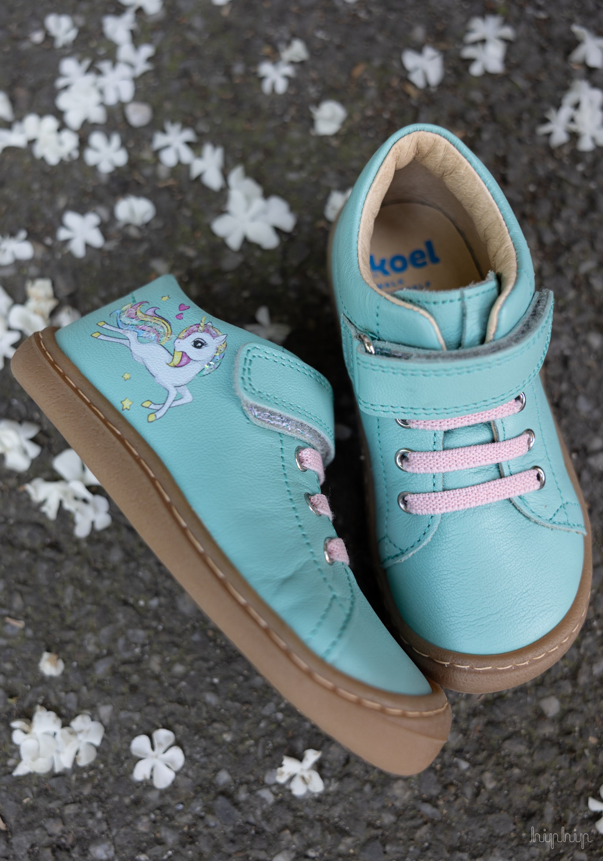 Sneakers Barefoot din piele - Bonny Unicorn Mint