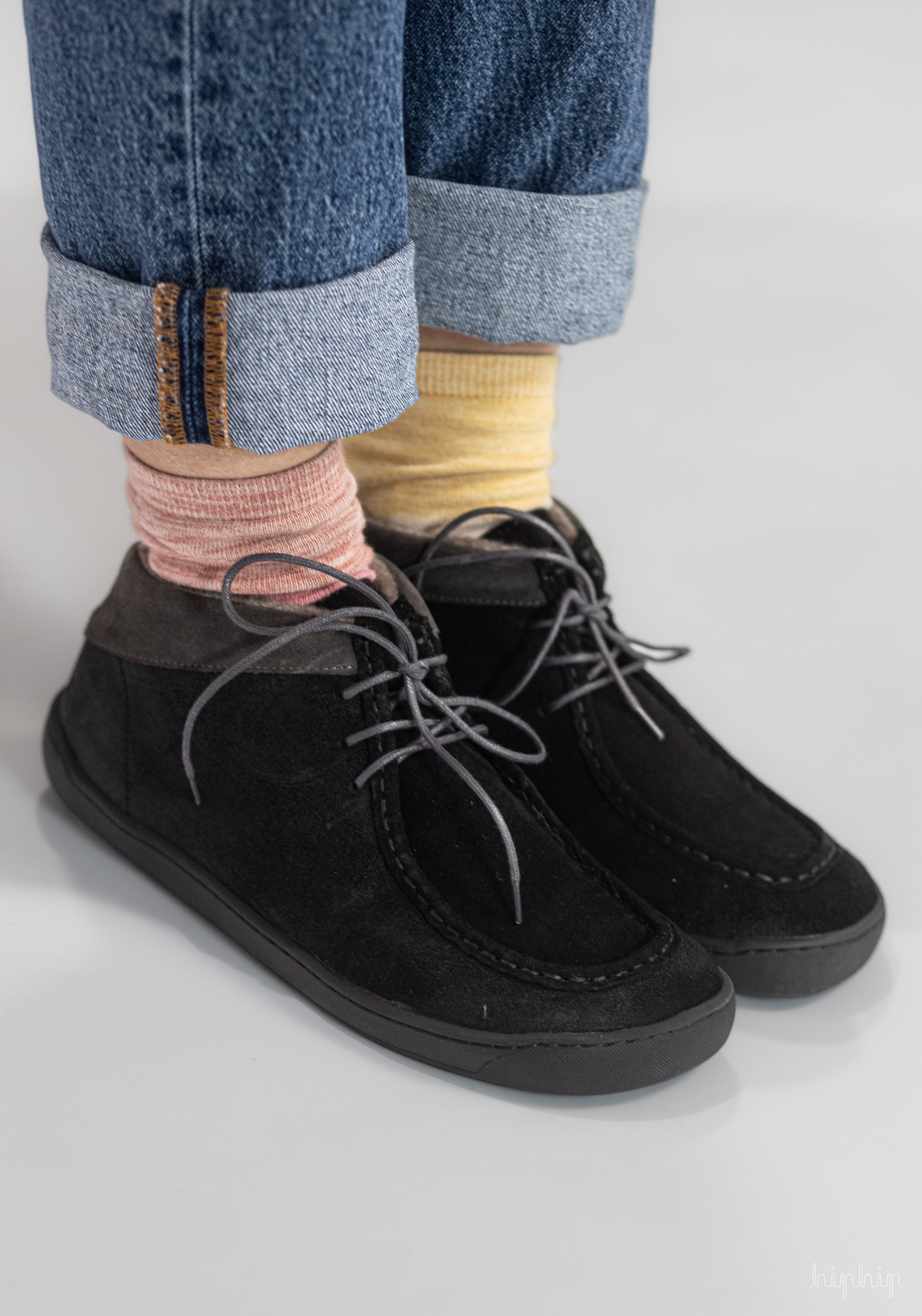 Ghete Barefoot îmblănite adulți - Timeless Style Black