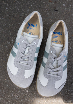 Sneakers Barefoot femei din piele - Ila Offwhite/Mint