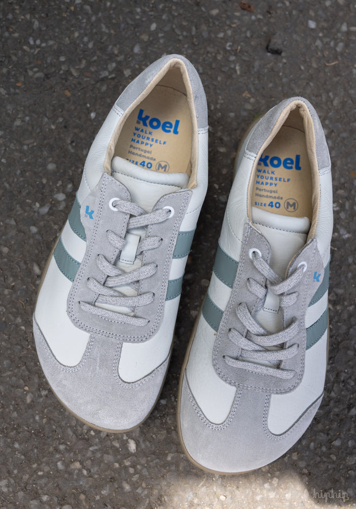 Sneakers Barefoot femei din piele - Ila Offwhite/Mint