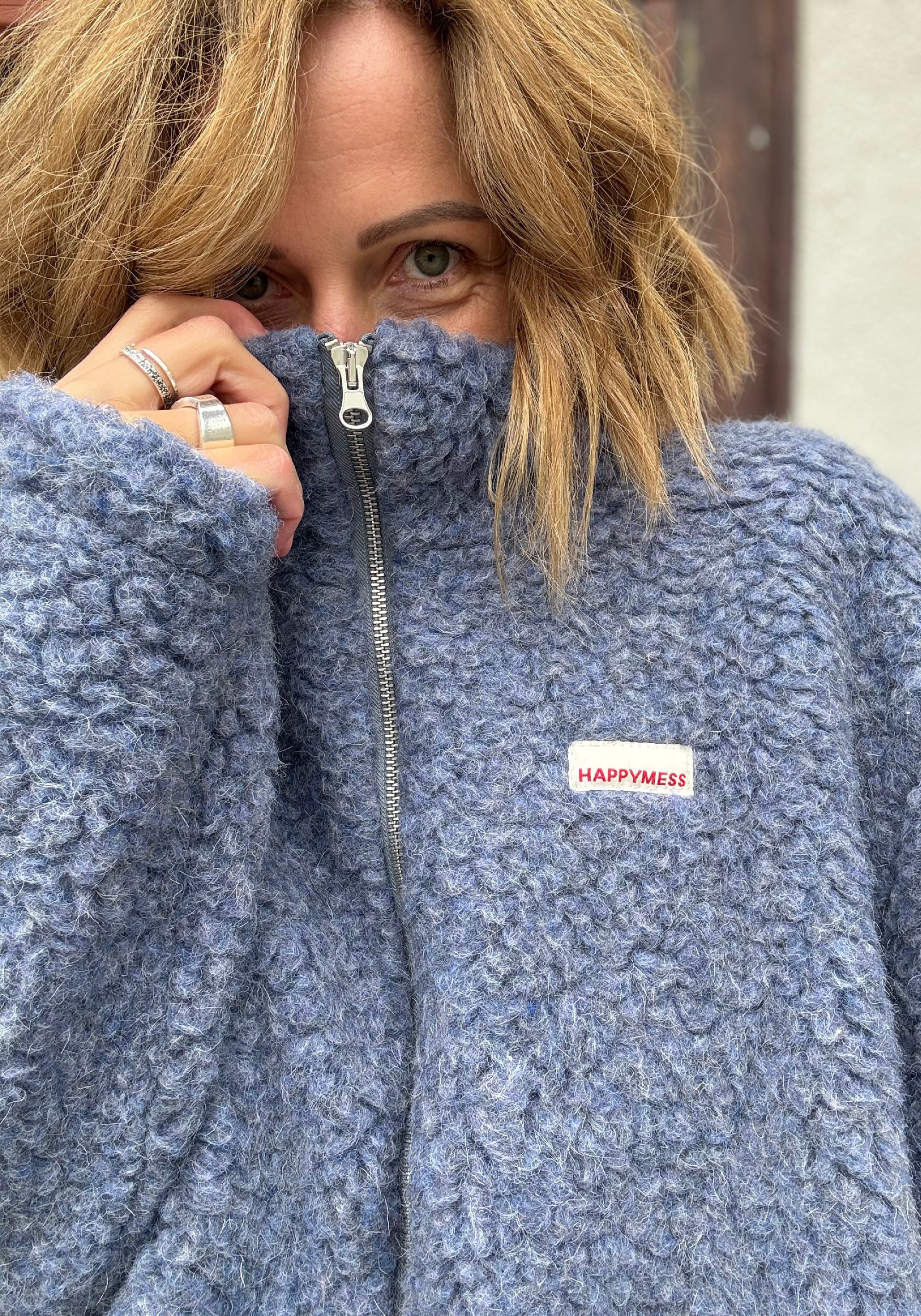 Jachetă bomber oversize fleece din lână merinos - Teddy Baltic