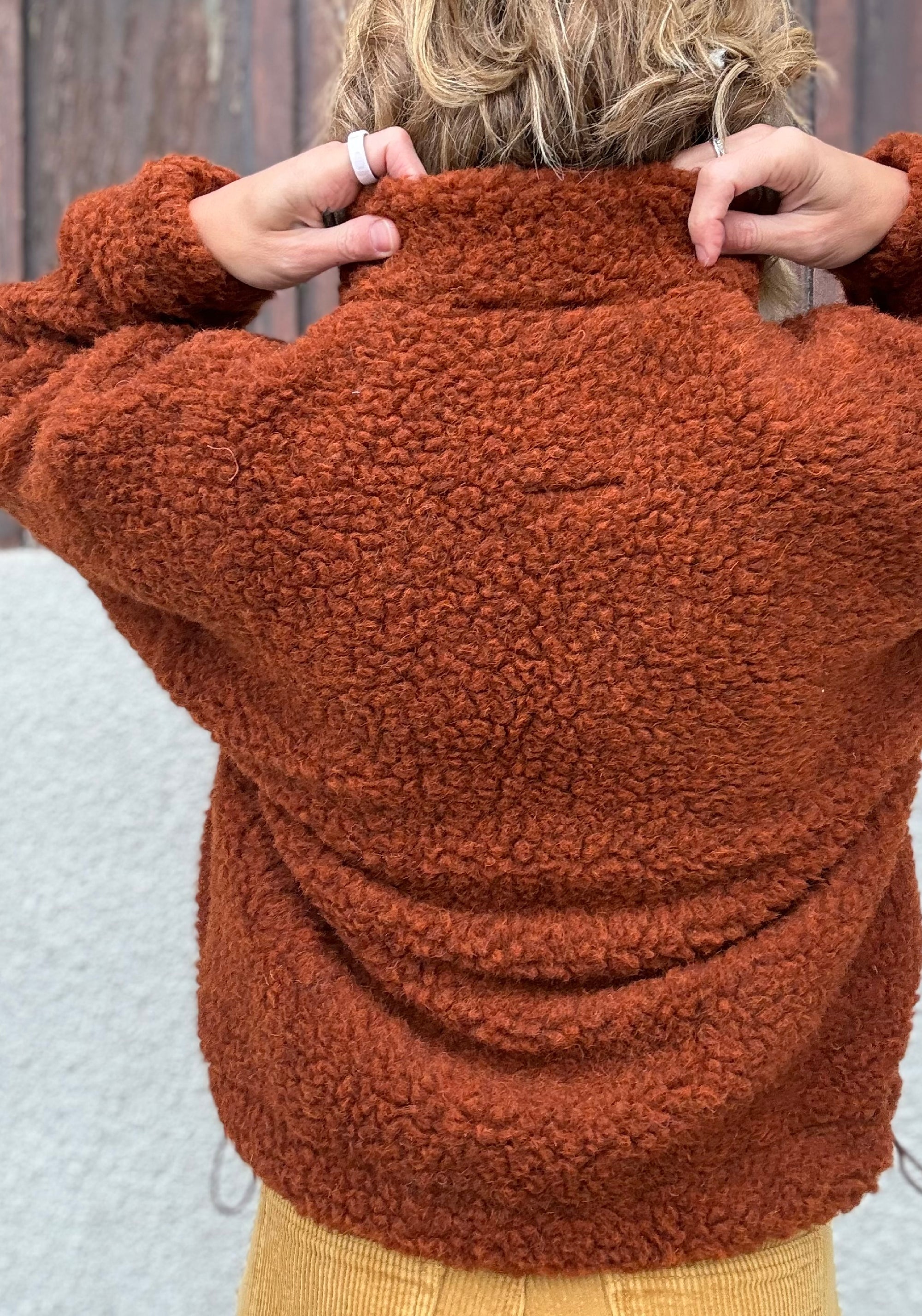 Jachetă bomber oversize fleece din lână merinos - Teddy Clay
