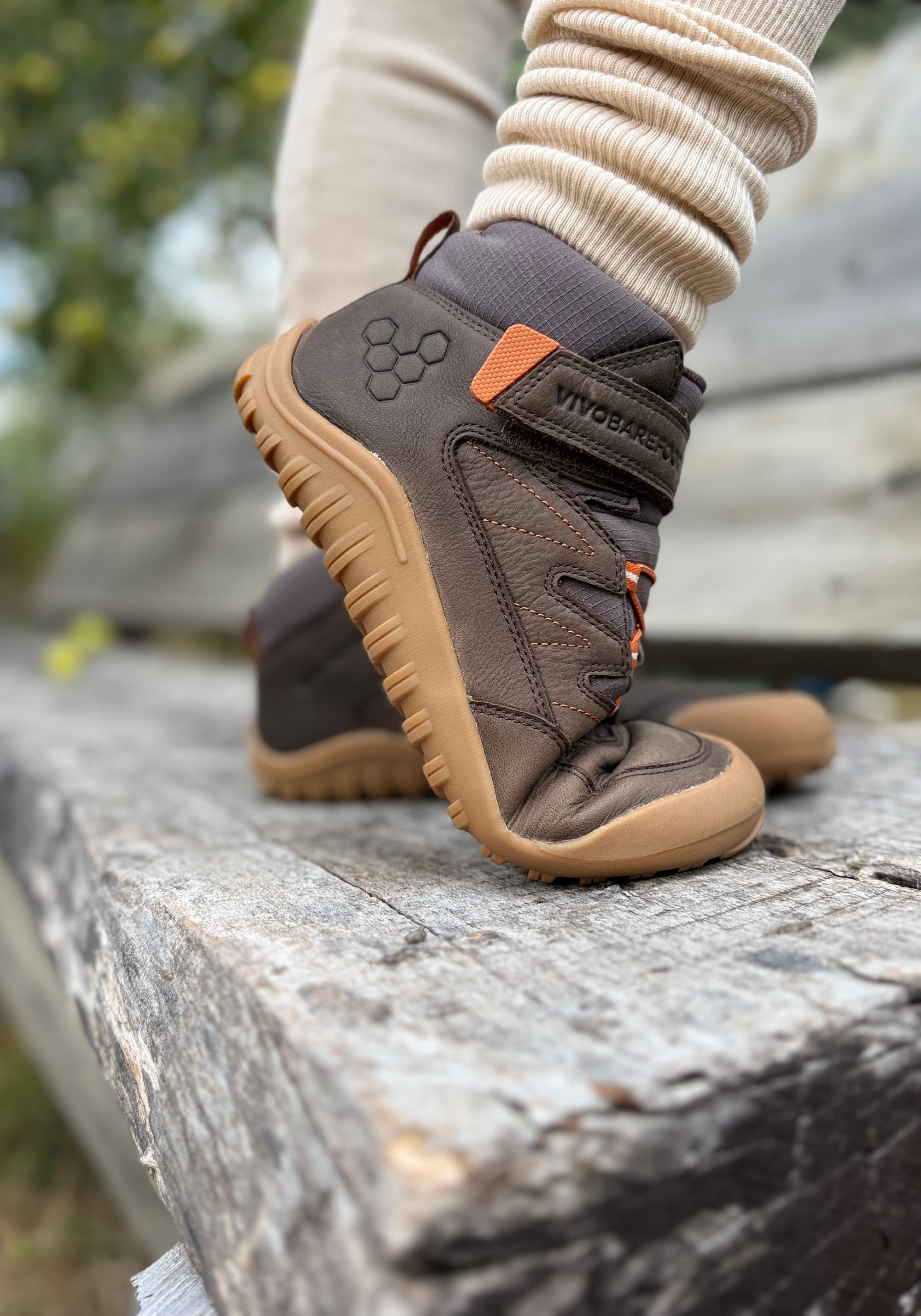 Ghete drumeție Barefoot din piele - Tracker AT Juniors Bracken