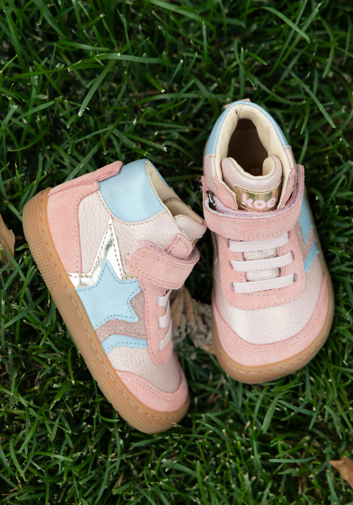 Sneakers Barefoot Wide din piele - Daro Old Pink