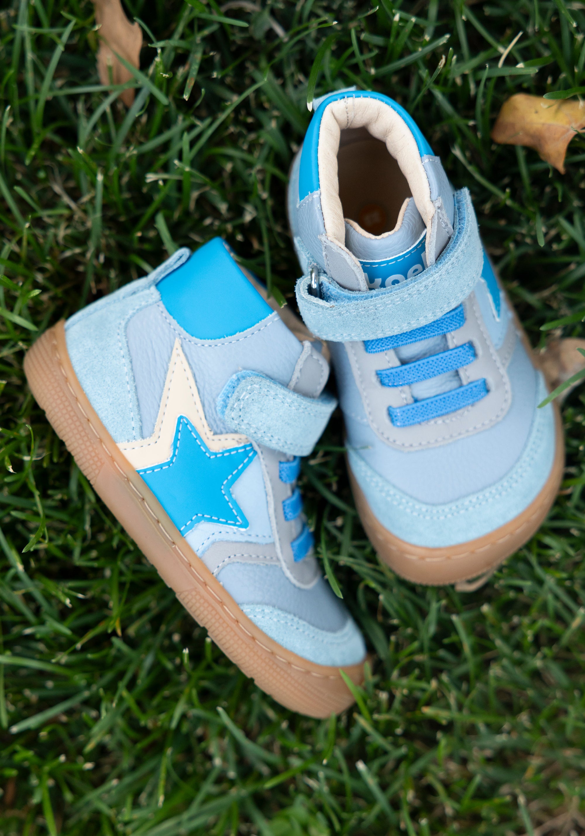 Sneakers Barefoot Wide din piele - Daro Turquoise