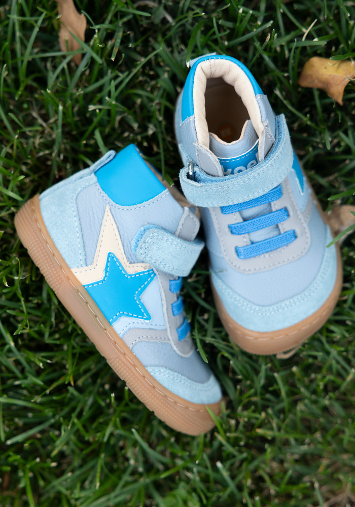 Sneakers Barefoot Wide din piele - Daro Turquoise