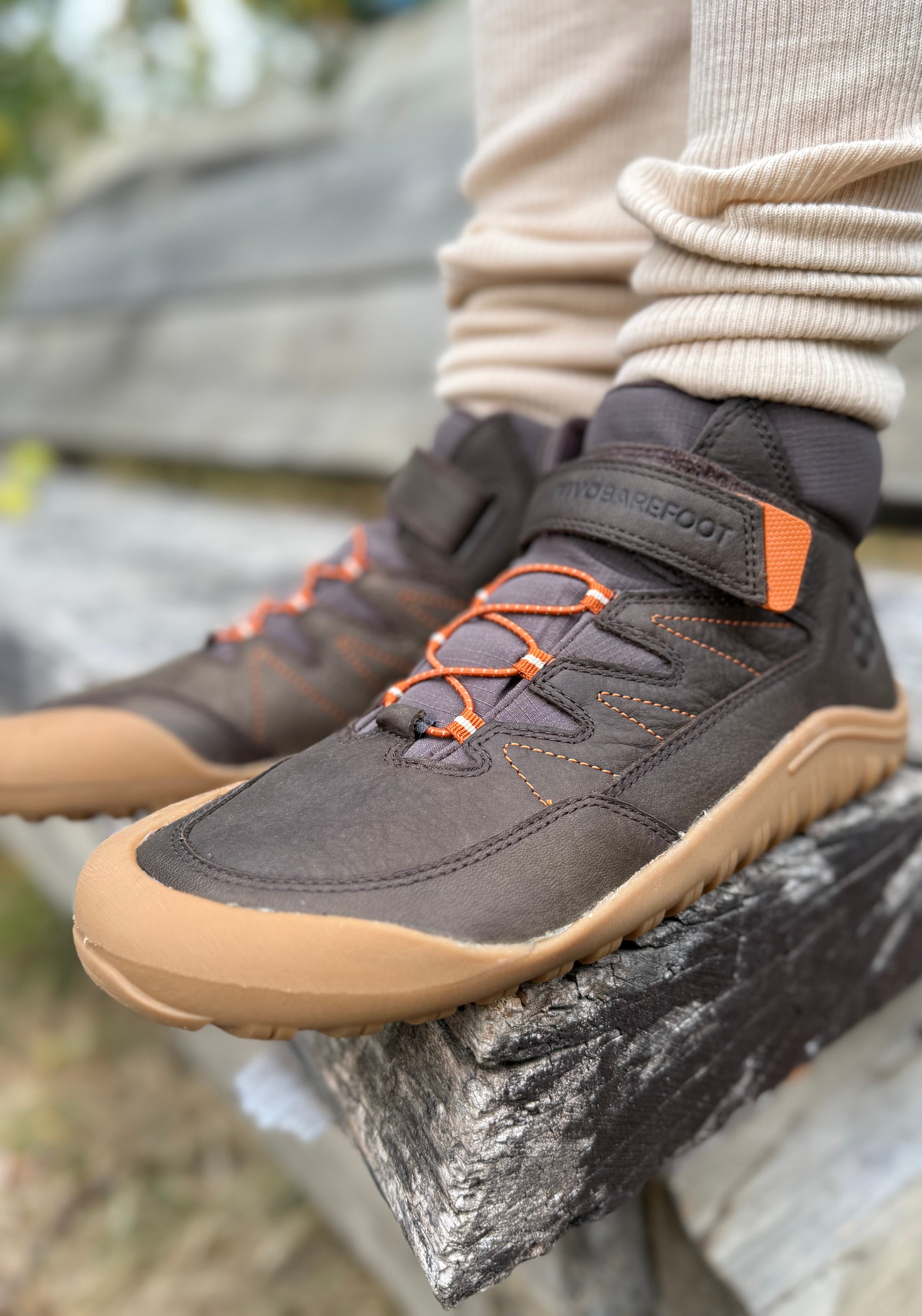 Ghete drumeție Barefoot din piele - Tracker AT Juniors Bracken