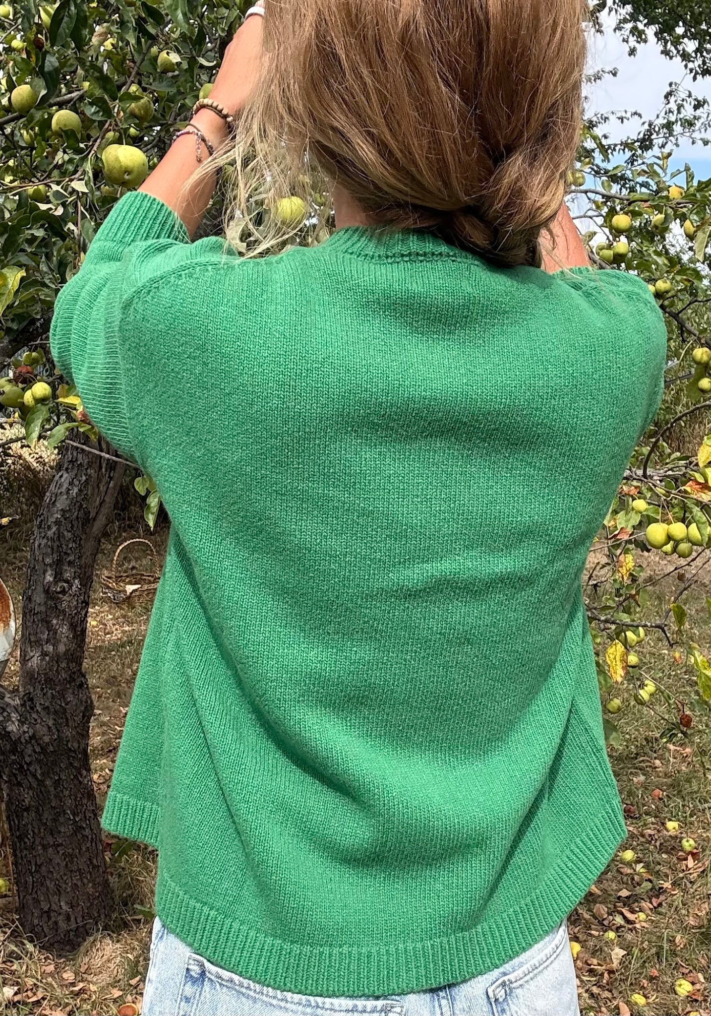 Cardigan din lână - Petale Emerald Green