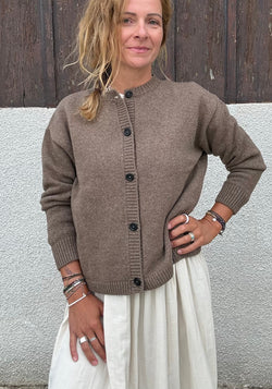 Cardigan din lână - Petale Brown Caribou