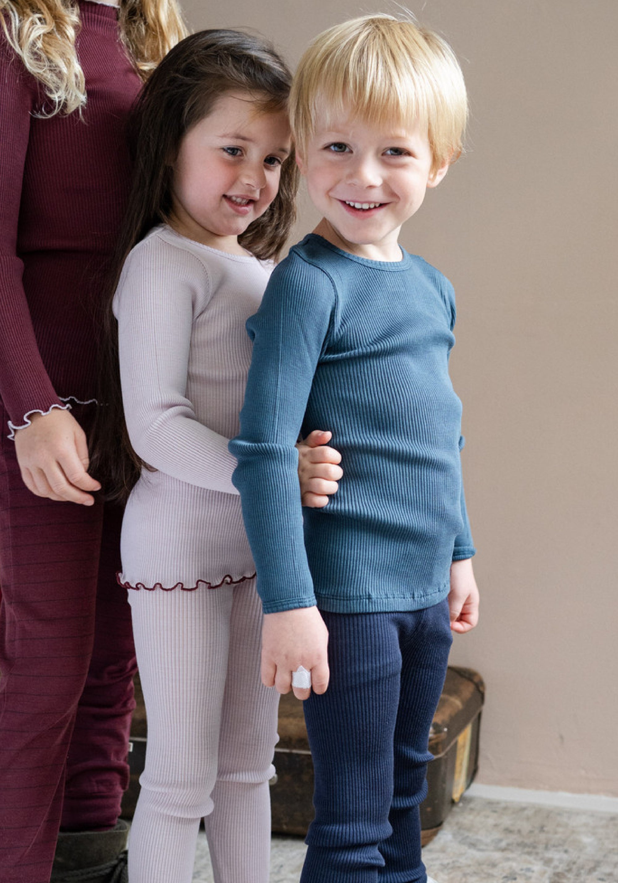 Bluză seamless din lână merinos - Atlantic Frill Peony Bordeaux