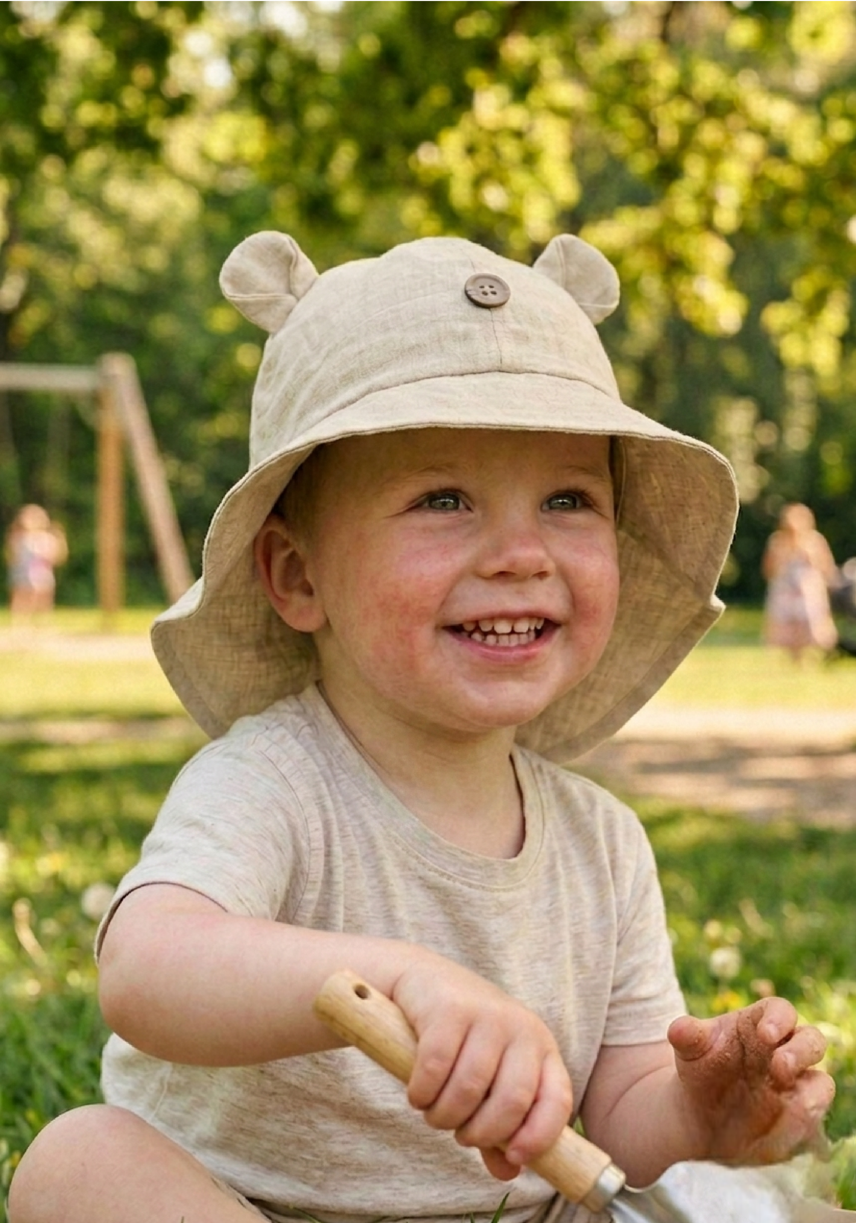 Pălărie ajustabilă Original din cânepă și bumbac - Teddy Bear Beach Dust