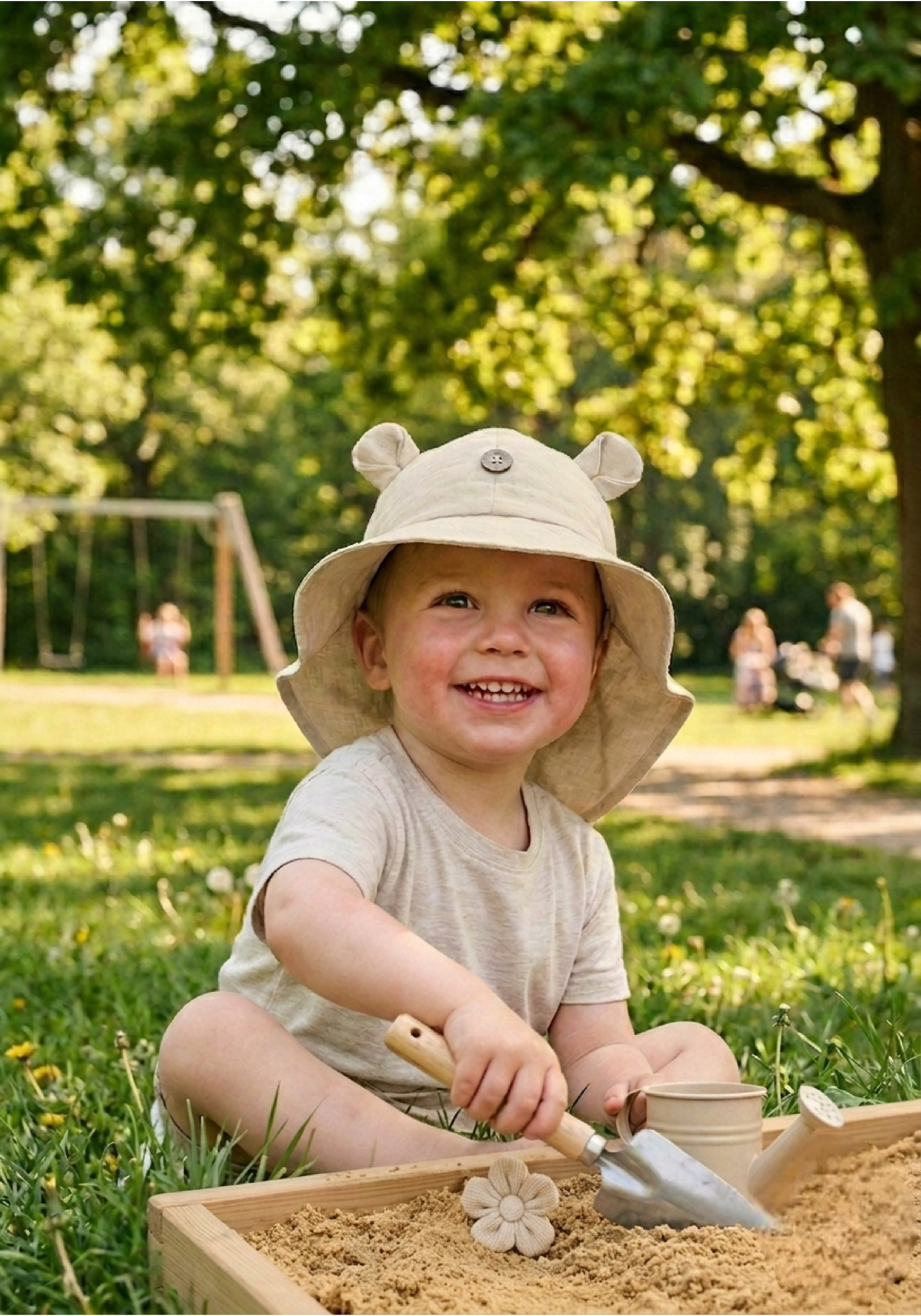 Pălărie ajustabilă Original din cânepă și bumbac - Teddy Bear Beach Dust