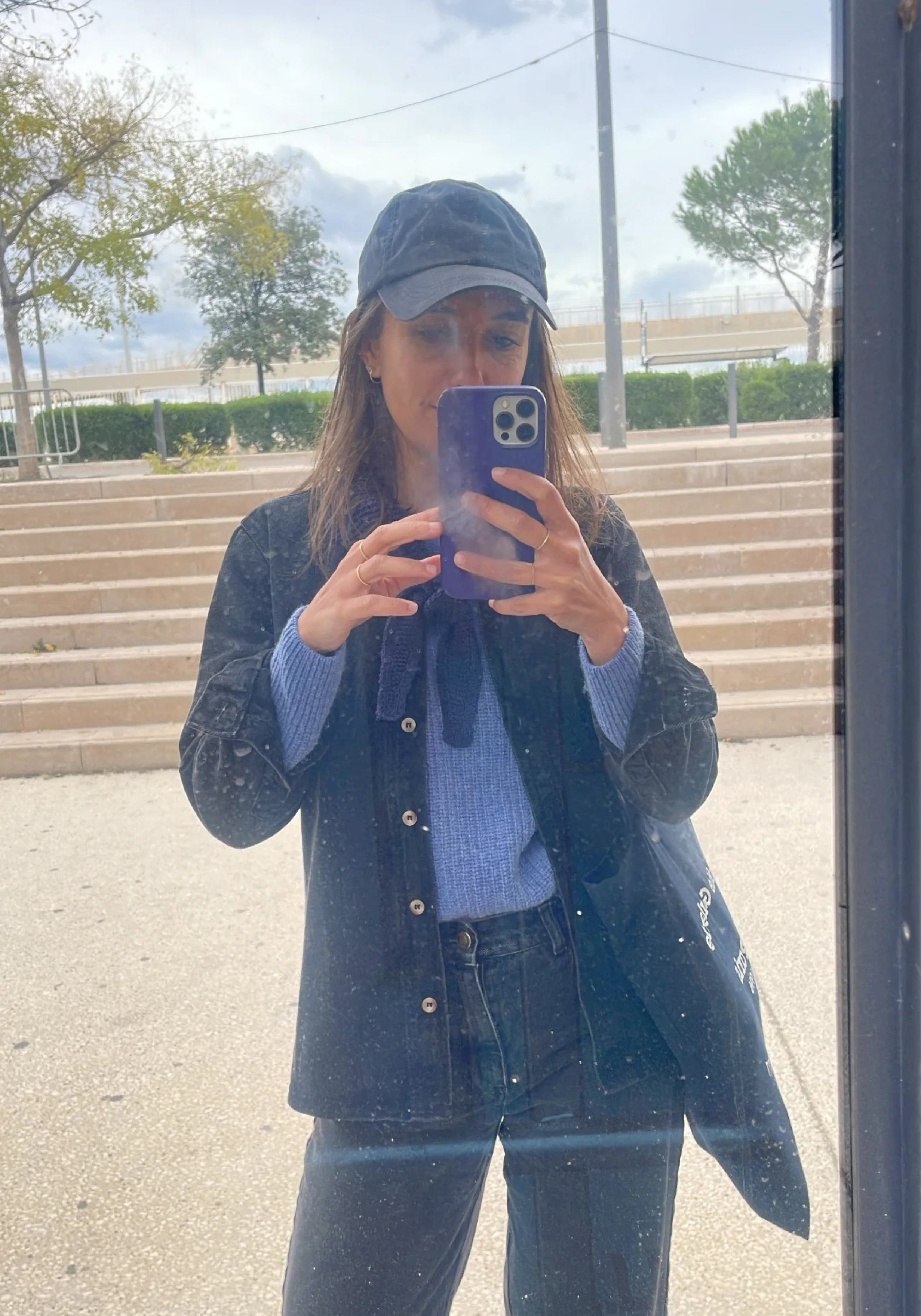 Pulover tricotat femei din lână și cașmir - Pissenlit Blue Jean