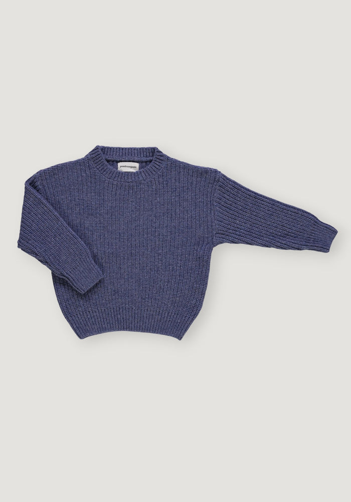 Pulover tricotat din lână și cașmir - Pissenlit Blue Jean