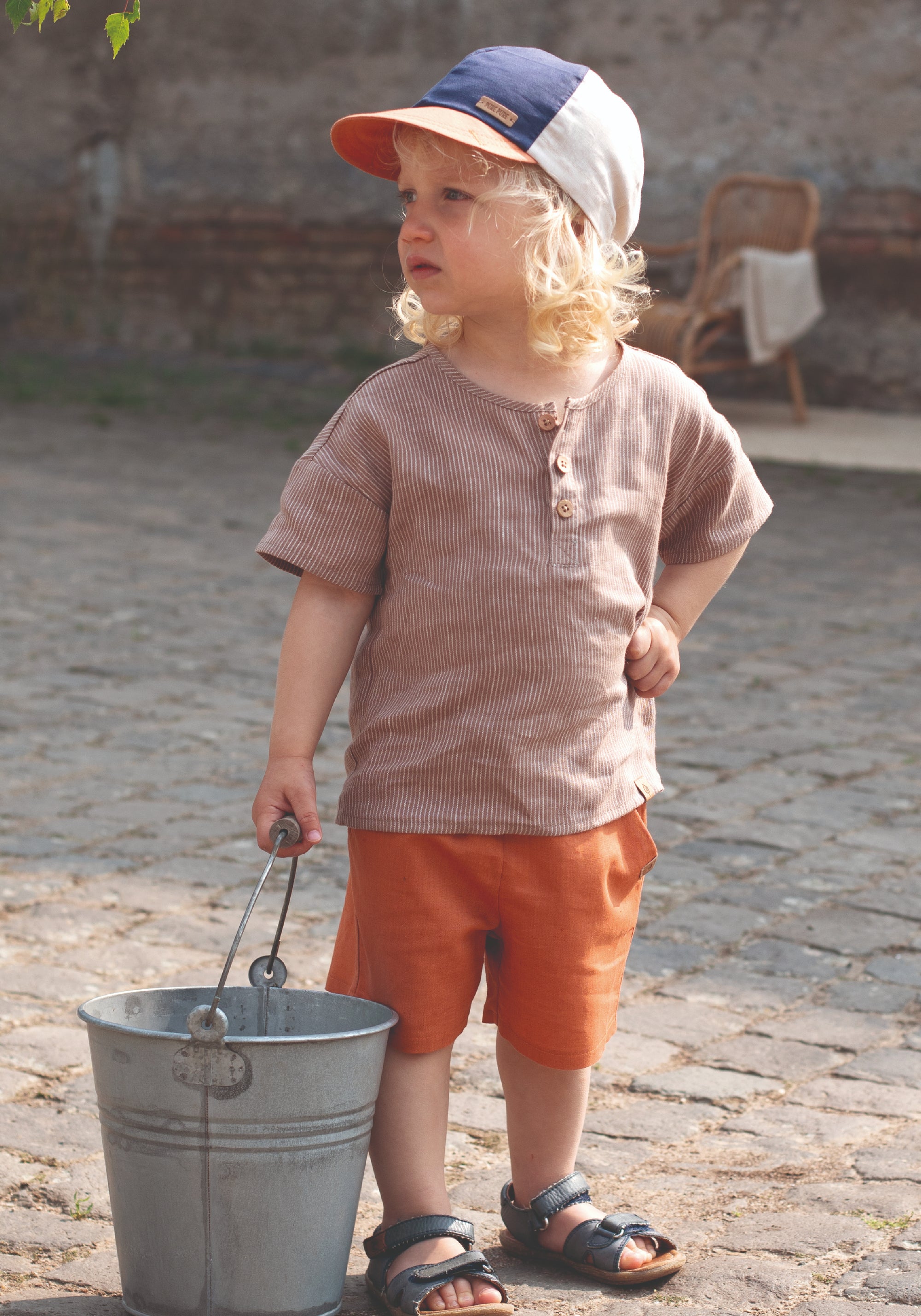 Șapcă Light din bumbac și in - Navy