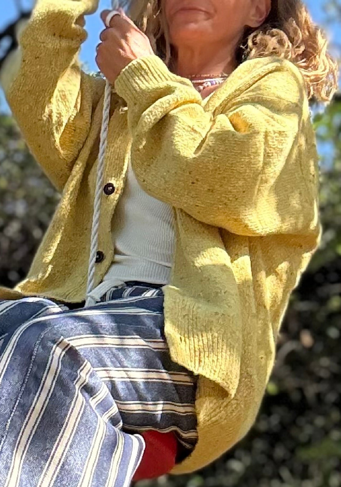 Cardigan din lână - Ammi Speckled Yellow