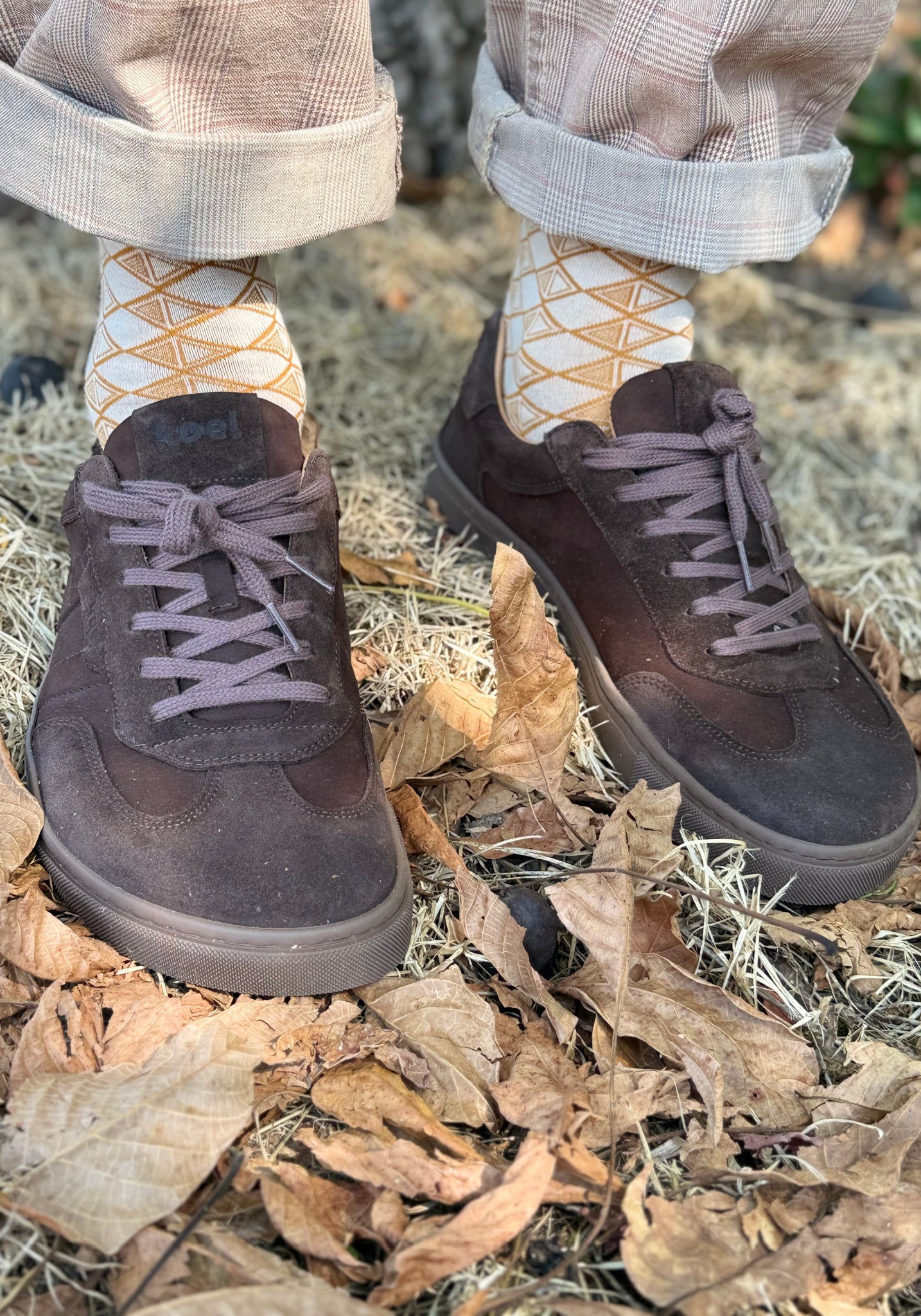 Sneakers Barefoot din piele întoarsă - Helio Chocolate