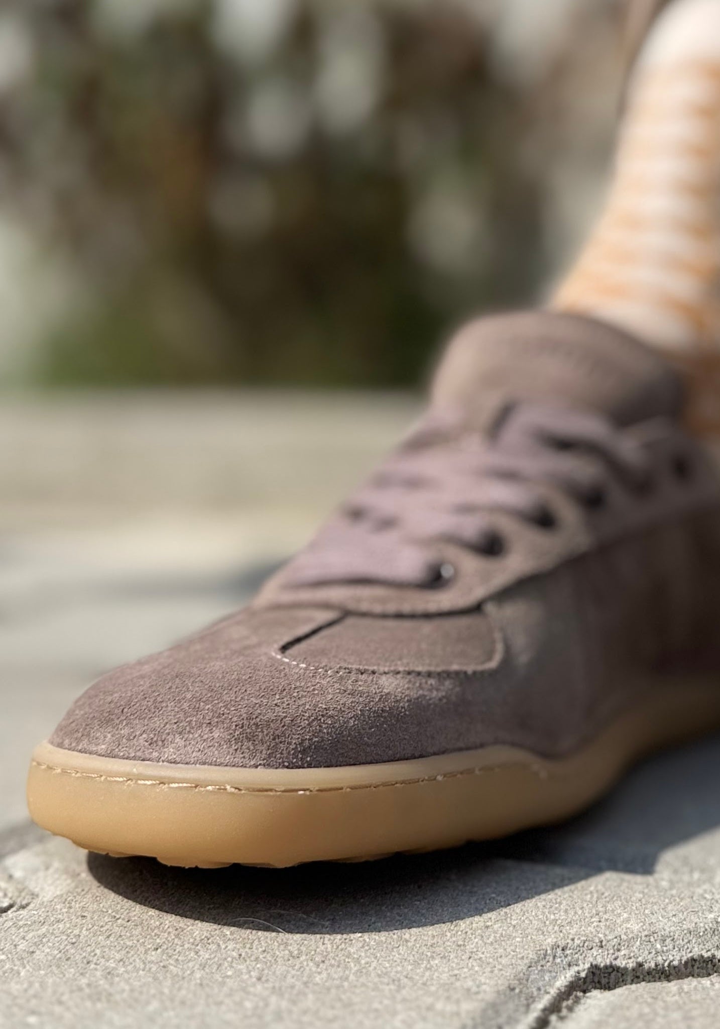 Sneakers Barefoot din piele întoarsă - Dark Coffee Brown