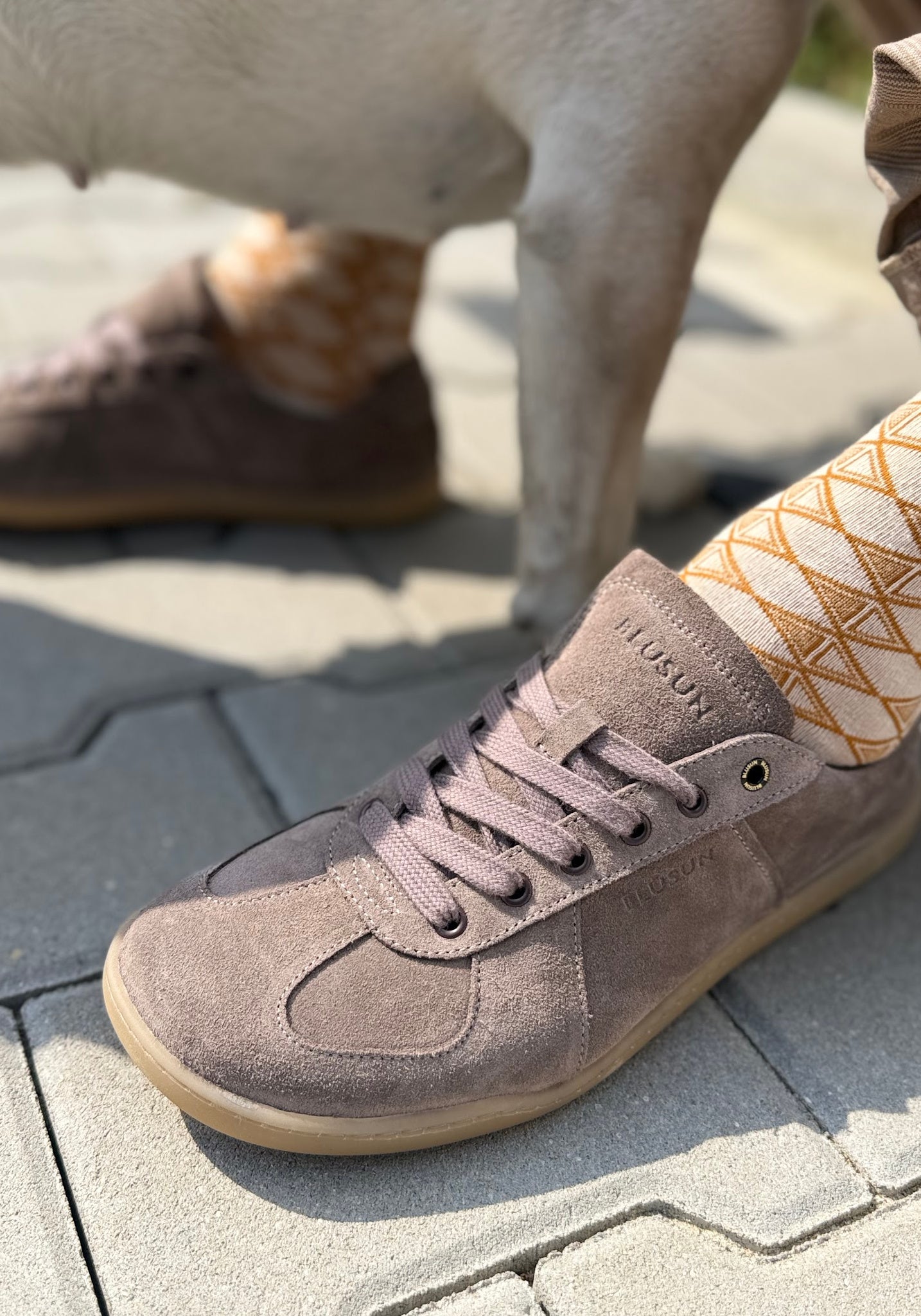 Sneakers Barefoot din piele întoarsă - Dark Coffee Brown