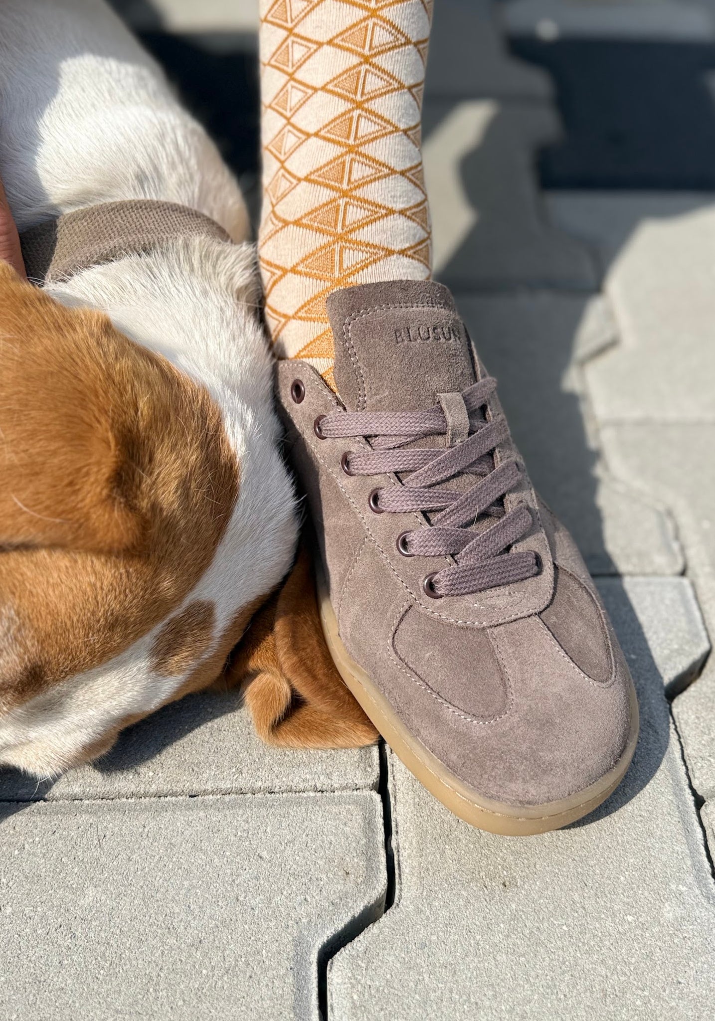 Sneakers Barefoot din piele întoarsă - Dark Coffee Brown