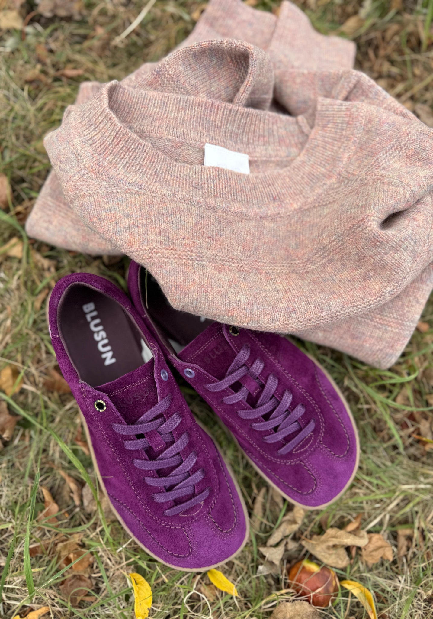 Sneakers Barefoot din piele întoarsă - Purple