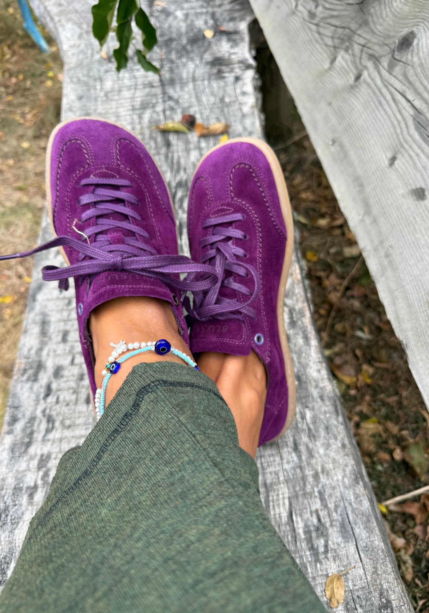 Sneakers Barefoot din piele întoarsă - Purple