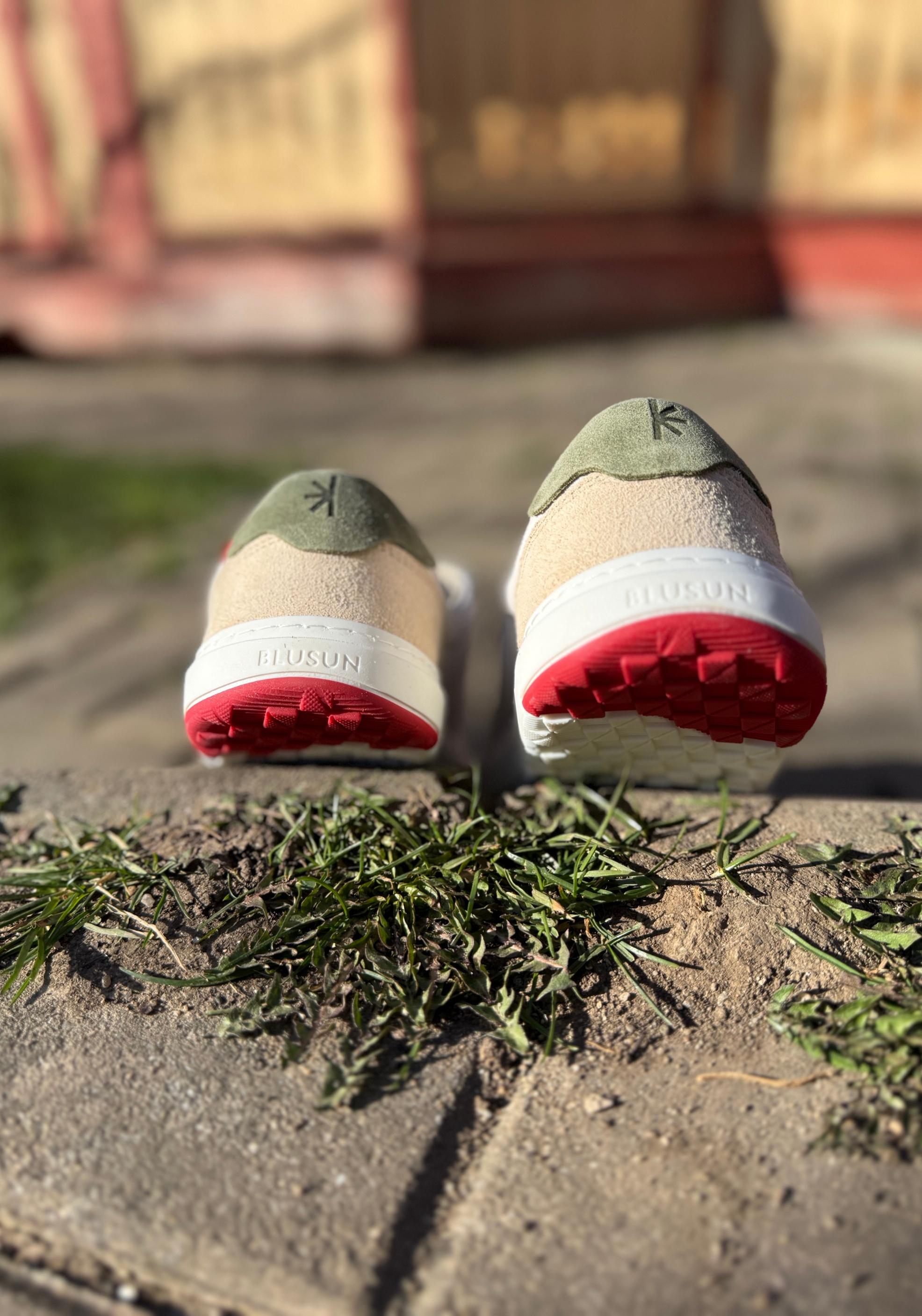 Sneakers Barefoot Wide din piele - Off White/Beige