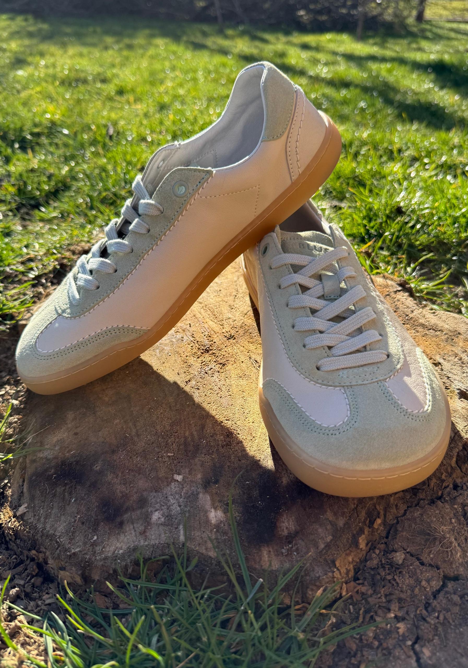 Sneakers Barefoot din piele - Off White/Green