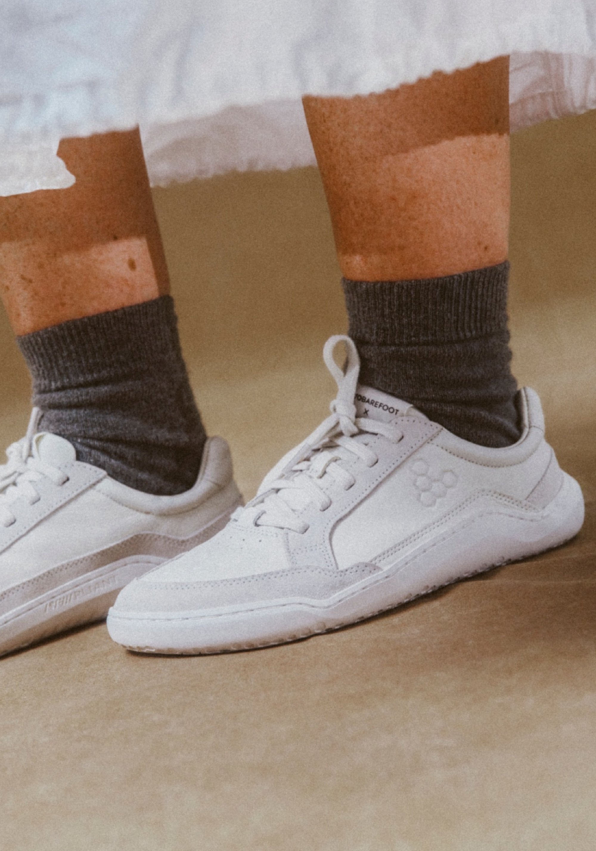 Sneakers Barefoot din piele - Gobi II Men Limestone